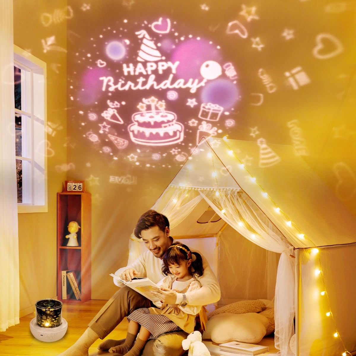 Lytrdit 21 Sets Of Films, Night Lights For Kids Bedroom, Ceiling, Baby Night Light Projector, Star Galaxy Projector For Kids Baby Girls With 360° Rotating Dimmable, Birthday, Christmas, Nursery, Room Decor