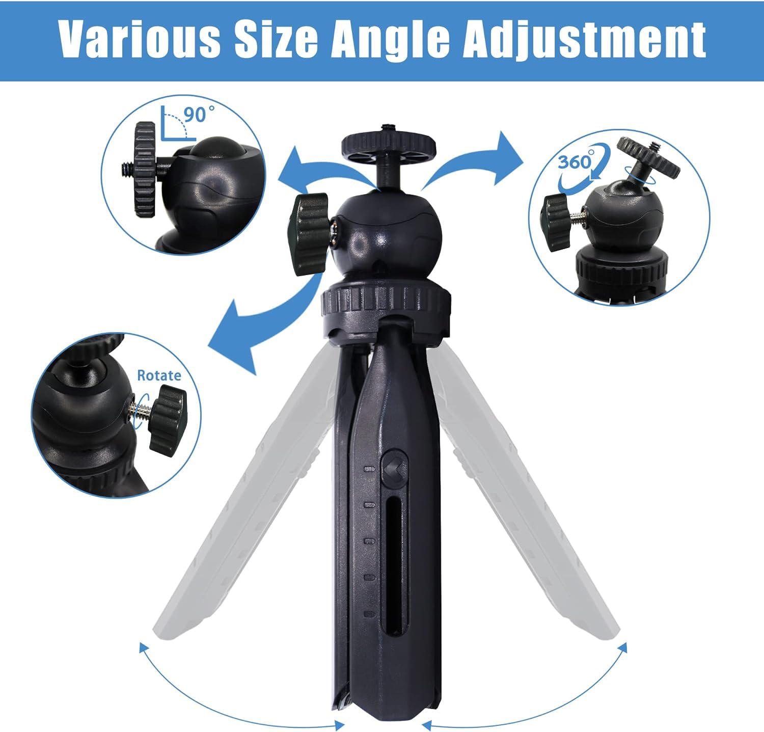 2-Be-Best Mini Projector Stand, Tripod Mount Compatible With Dr.J, Dbpower, Anker, Pvo, Artlii, Loongson, Auking, Clokowe, Voplls And Most Projectors (Black, )