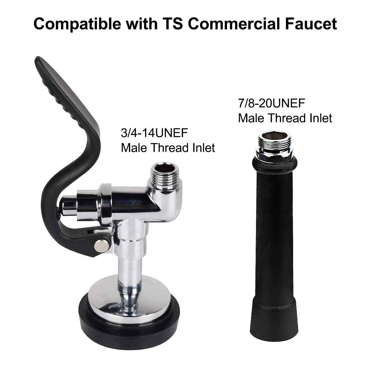 Kwode Pre-Rinse Spray Valve Head For All Commercial Kitchen Sink Faucet, High Pressure Dish Sprayer Nozzle With Hand Grip Assembly Replacement Kit For Restaurant Industrial Faucets Black