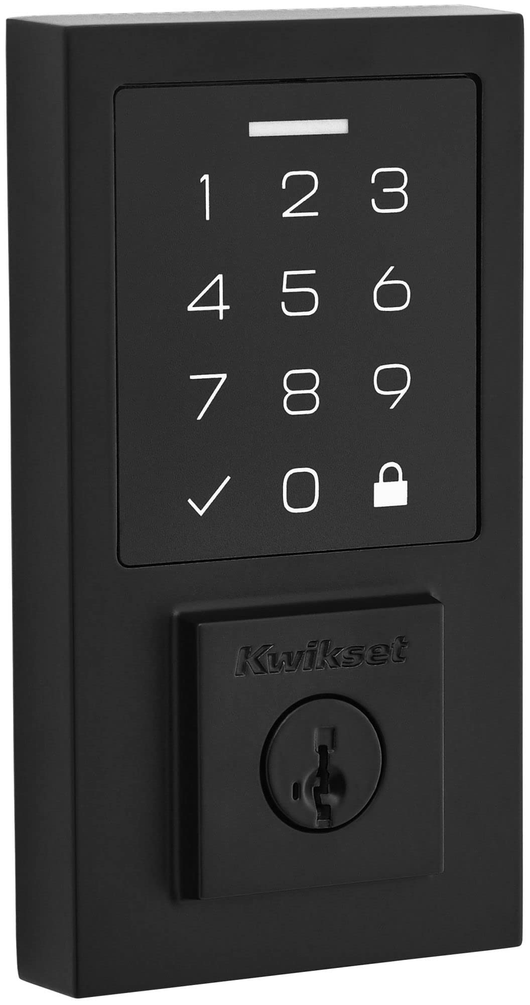 Kwikset 9270Cnt-514S Contemporary Smartcode Touchpad Electronic Deadbolt Smartkey Matte Black Finish