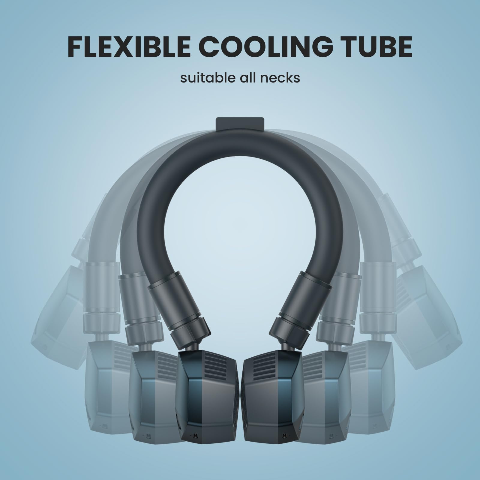 Neck Cooling Tube And Portable Fan 2 In 1, Reusable Ice Ring, Wearable Neck Cooler Personal
