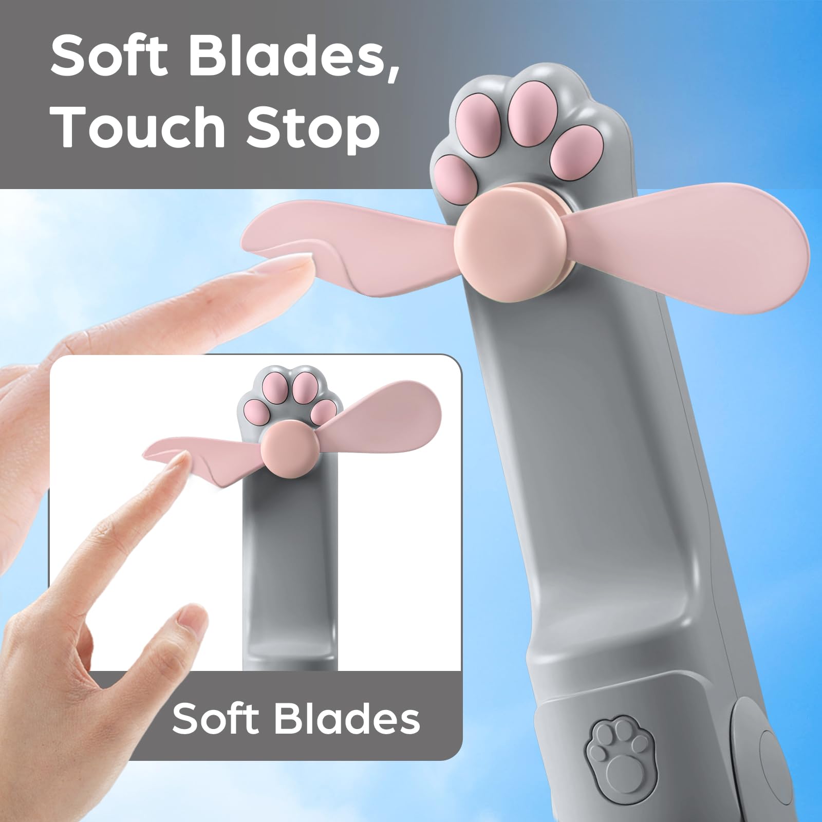 Handheld Mini Fan,Usb Rechargeable Foldable Fan, 3 In 1 Portable Pocket Fan With Power Bank