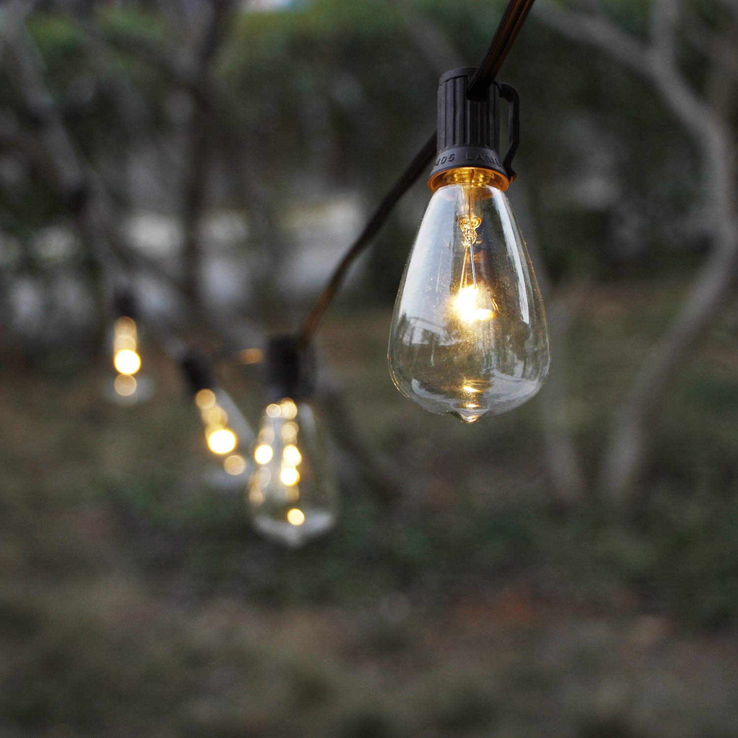 Zhongxin Solar String Lights Outdoor, Patio Lights String Waterproof With 10 Classic St38 Led Edison Bulbs, Perfect For Garden, Backyard, Pergola, Party, Cafe, Bistro, Wedding, Camping Decoration