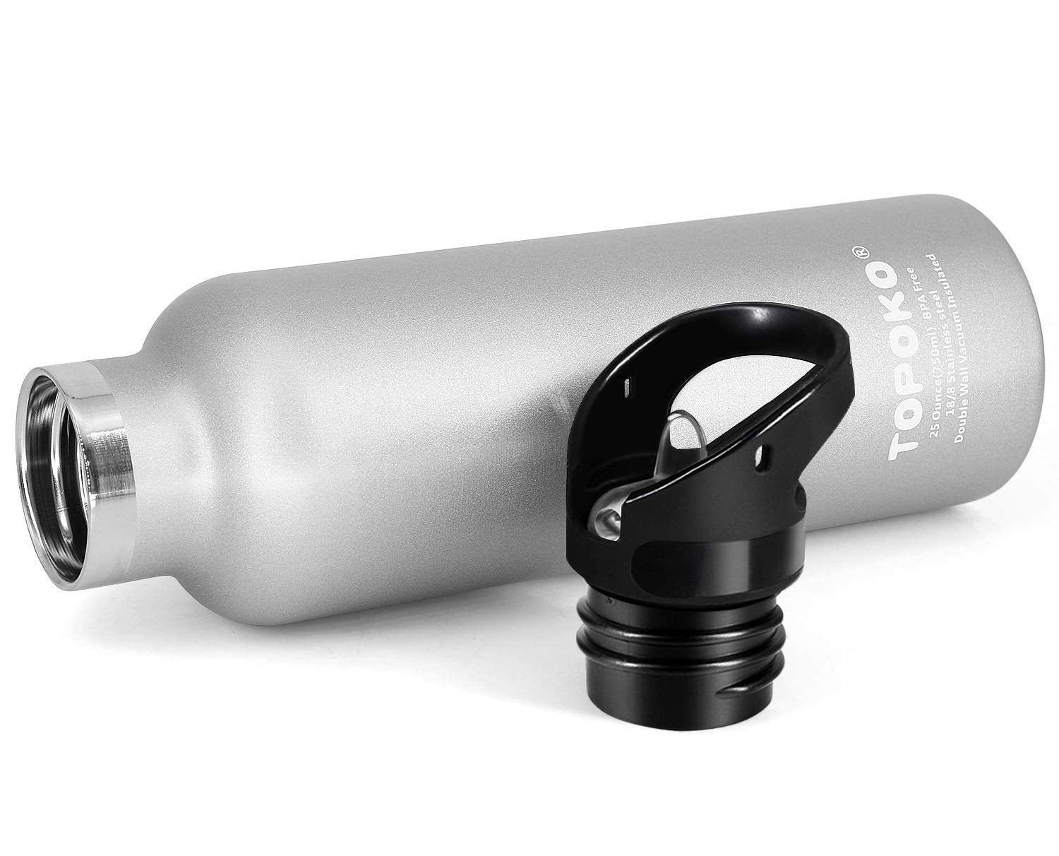 Topoko 25 Oz Double Wall Stainless Steel Water Bottle, Straw Lid With Handle, Vacuum Insulated