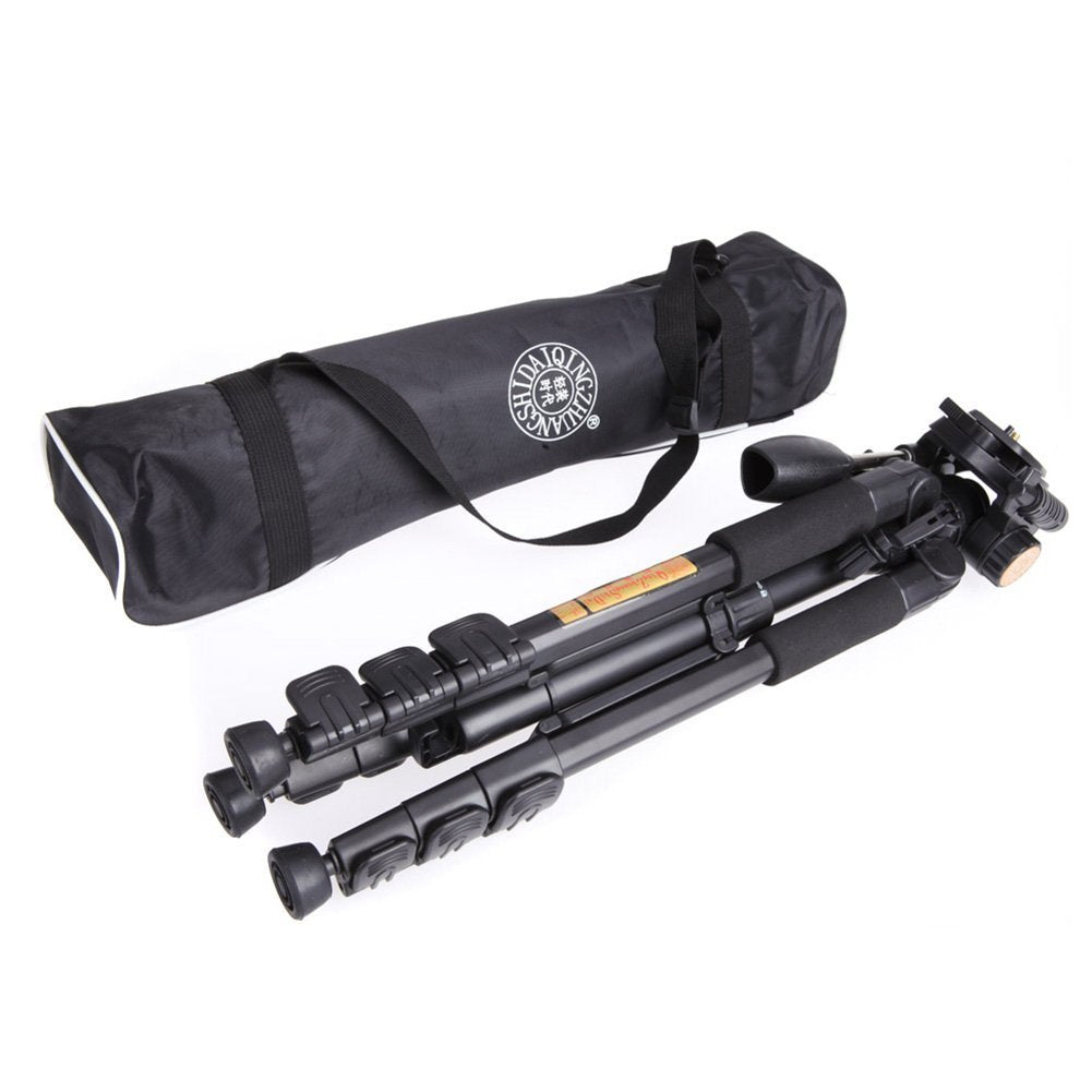 Qzsd Q111 Professional Portable Aluminum Tripod Q111 With Q08 Rocker Arm Pan Head For Digital Camera And Camcorder