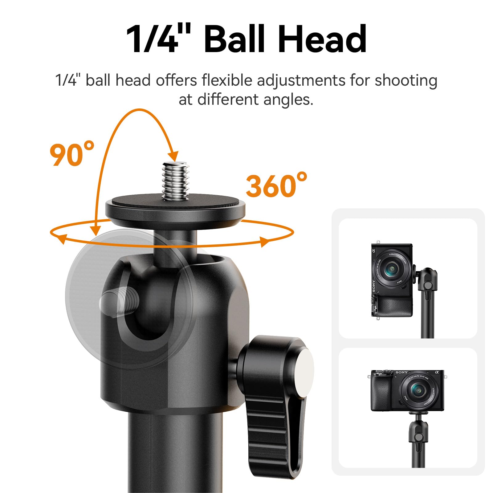 Ulanzi Zj02 Camera Desk Mount Overhead Magic Arm, 98Cm/38.6Inch Aluminum Adjustable Articulating Arm With 1/4" Ball Head For Cameras Dslr Lights Mount For Live Streaming/Photo Video Shooting