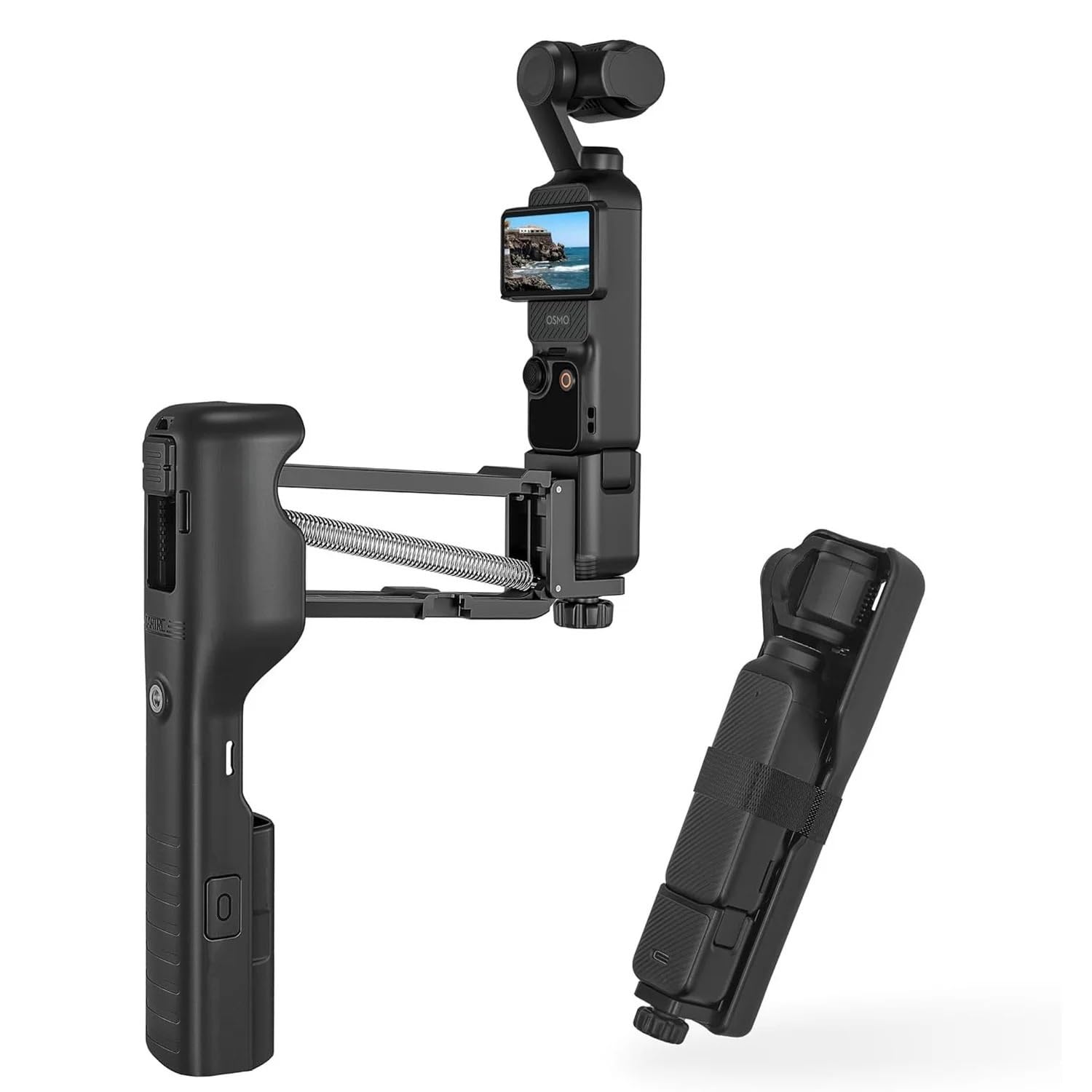 Wllbmdj Handheld Stabilizer For Dji Osmo Pocket 3 Handheld Stabilizer Collapsible Z-Axis Shock Absorber Handle Grip Holder Storage Case