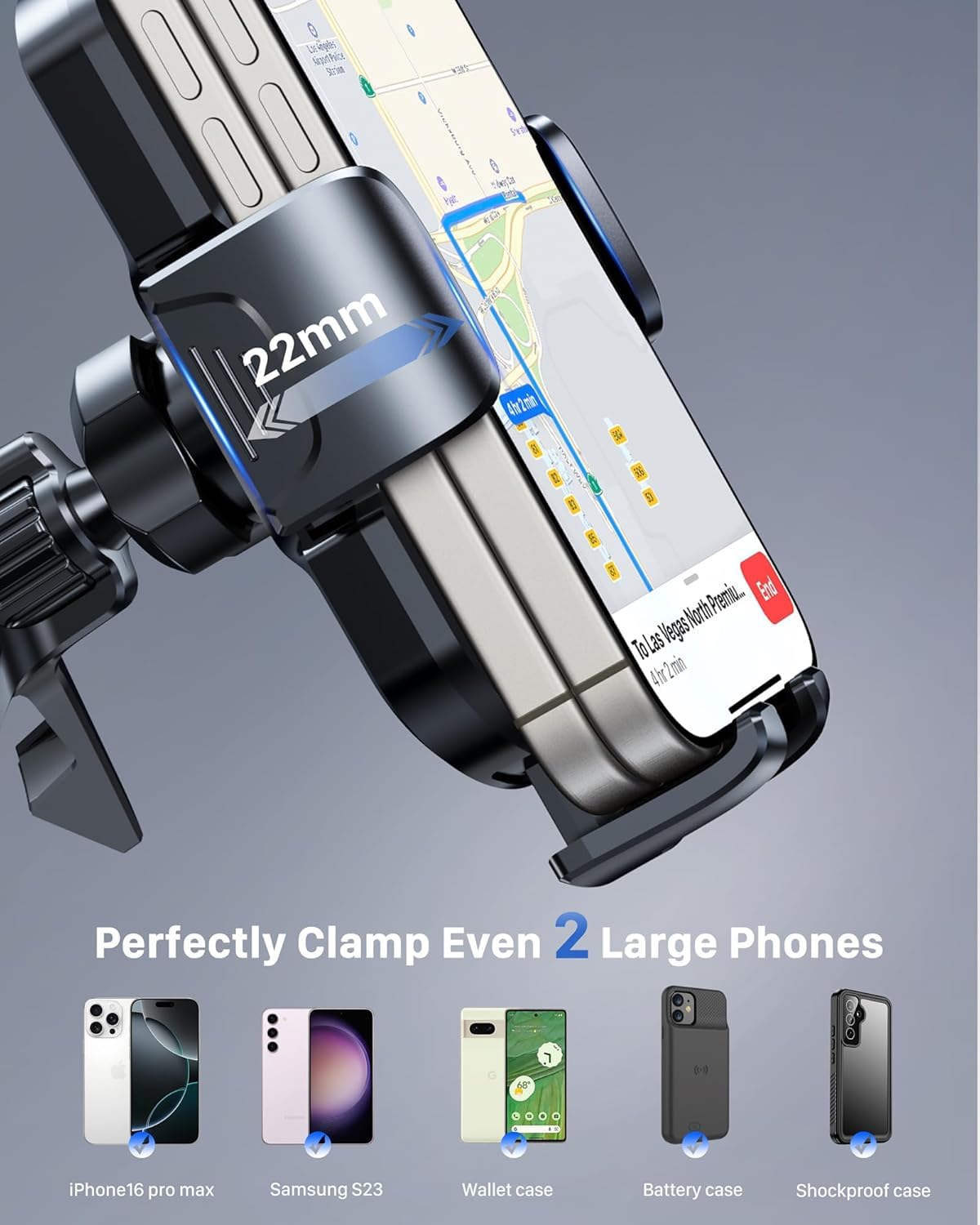 Yosh Car Vent Phone Mount Design For Mercedes Benz C300/Gla/Glc/Glb/Gls, A/B/C/E/S-Class, Mini Cooper 2006-17/Countryman, Mercedes Benz Car Accessories Phone Holder, Big Phones & Thick Cases Friendly