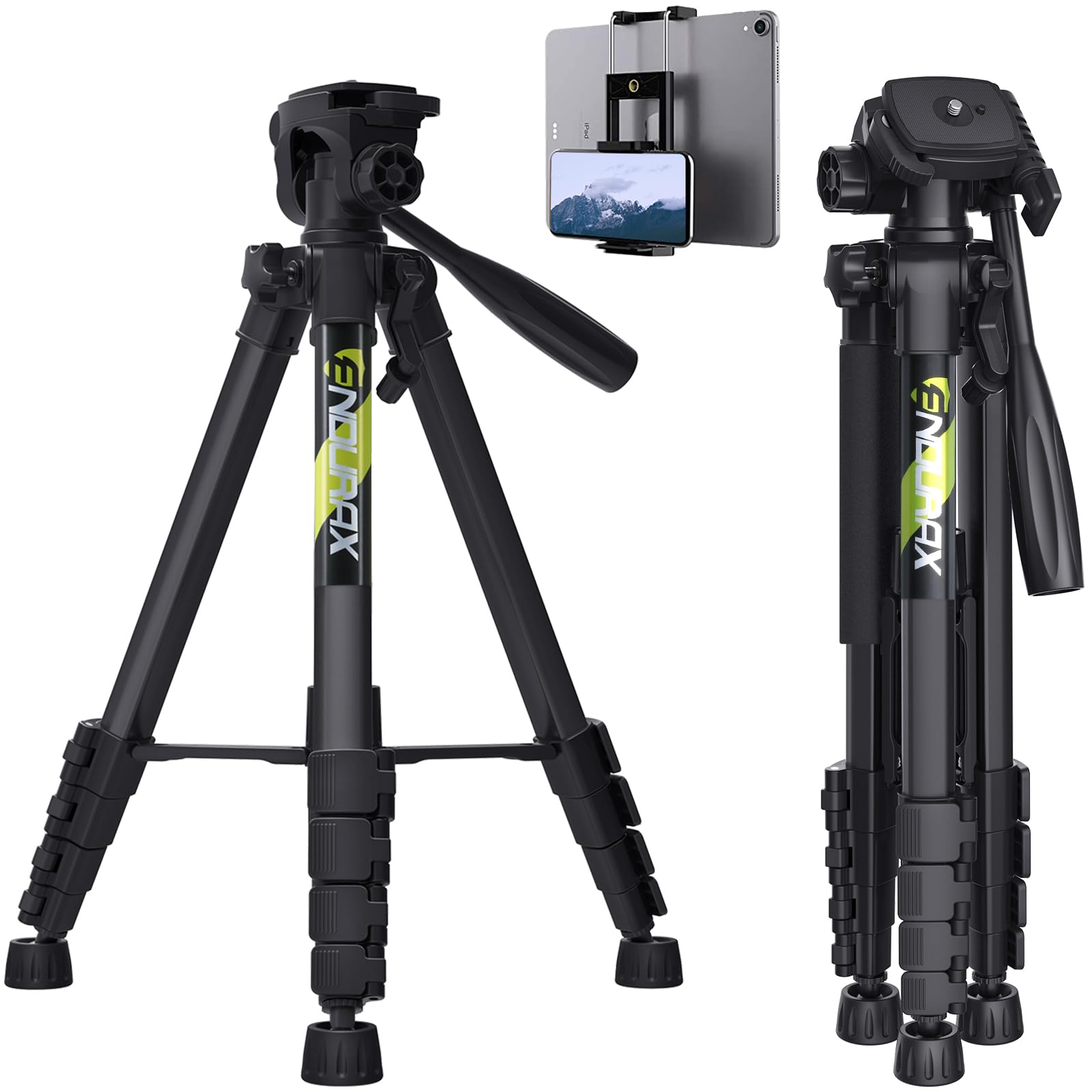 Endurax 66 Tripod For Camera And Phone Camera Tripod Stand With Quick Release Plate Compatible With Iphone Nikon Canon Dslr Heavy Duty And Sturdy