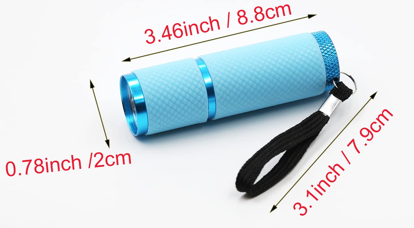 Dafuriet 4 Pack Mini Flashlights, 9 Led Glow-In-The-Dark Aluminum Lights With Straps – Perfect For Camping, Hiking, And Emergency