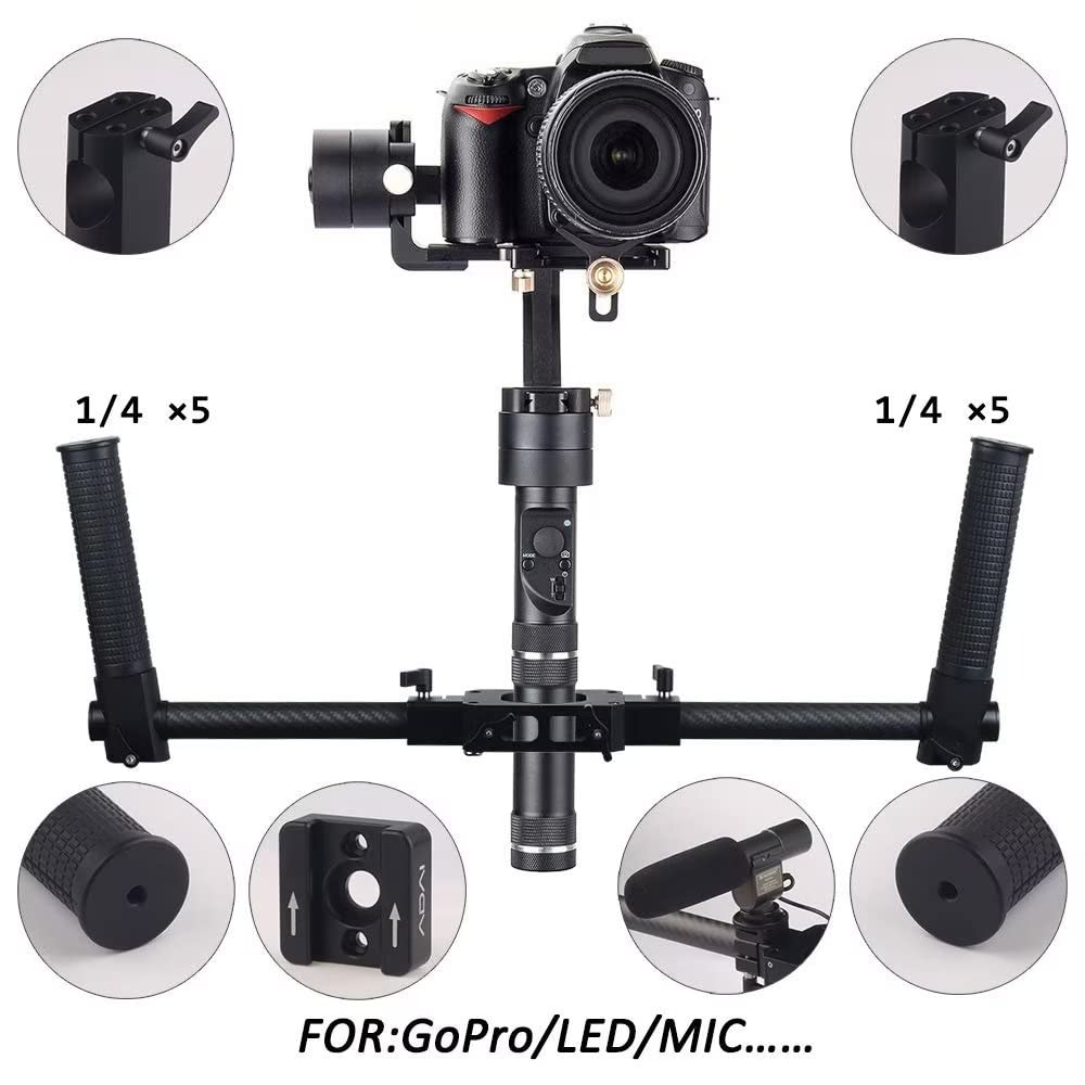Adai Stabilizer Dual Handle Grip Gimbal Handheld For Zhiyun Crane 2, Plus, V2, M, Feiyu A1000, A2000, Gusen Moza Air Aircross - Black