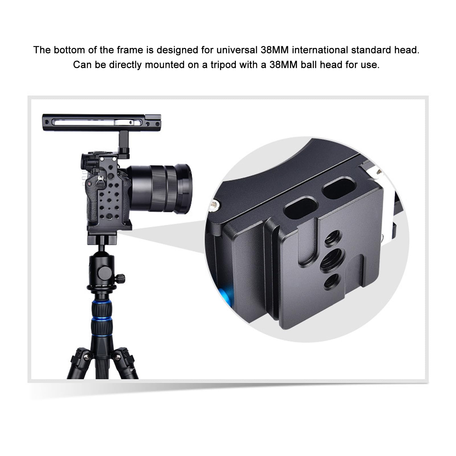 Fydun Camera Cage Kit Aluminum Alloy Video Stabilizer With Cold Shoe Mount For A7 Series
