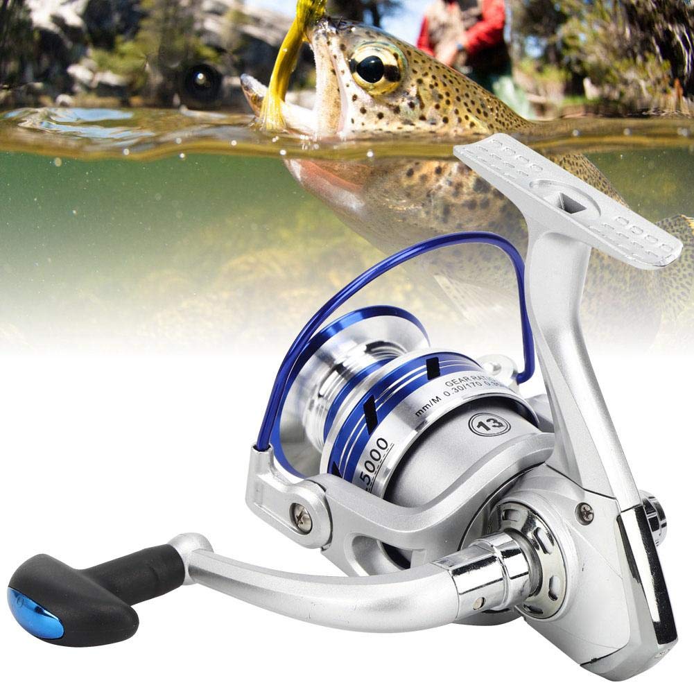 Keenso Foldable Fishing Reel, Portable Lure Reel Sea Rod Fish Line Wheel Rock Raft Fishing Tackle All Metal Spool(Al7000) Fishing Reels And Fishing Maintenance Tools