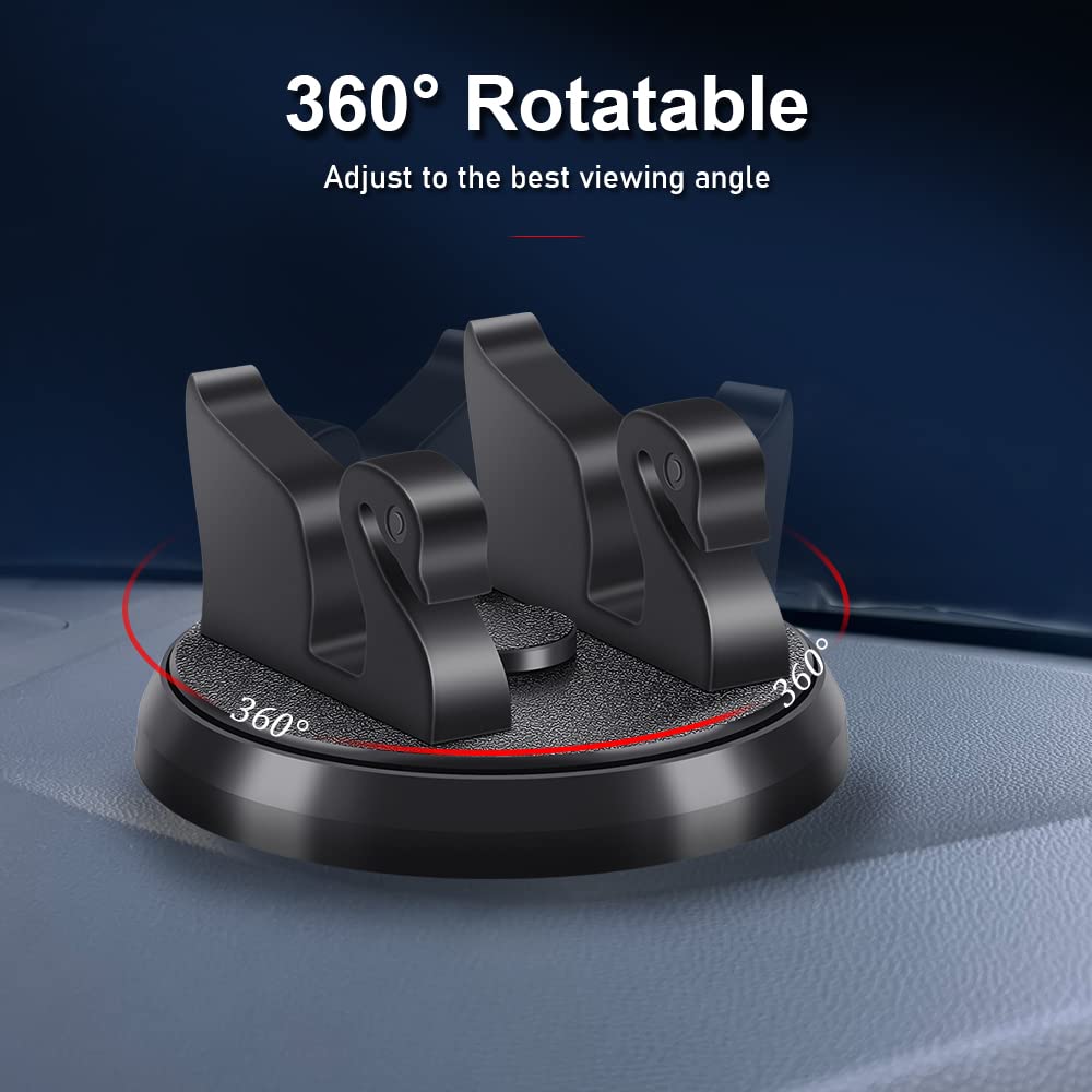 Smeyta Dashboard Phone Holder For Car Vertical Horizontal 360 Rotate,Cell Phone Holder For Car Compatible With I-Phone Samsung Android Smartphones Gps Devices For Various Dashboards(1Pc,Black)