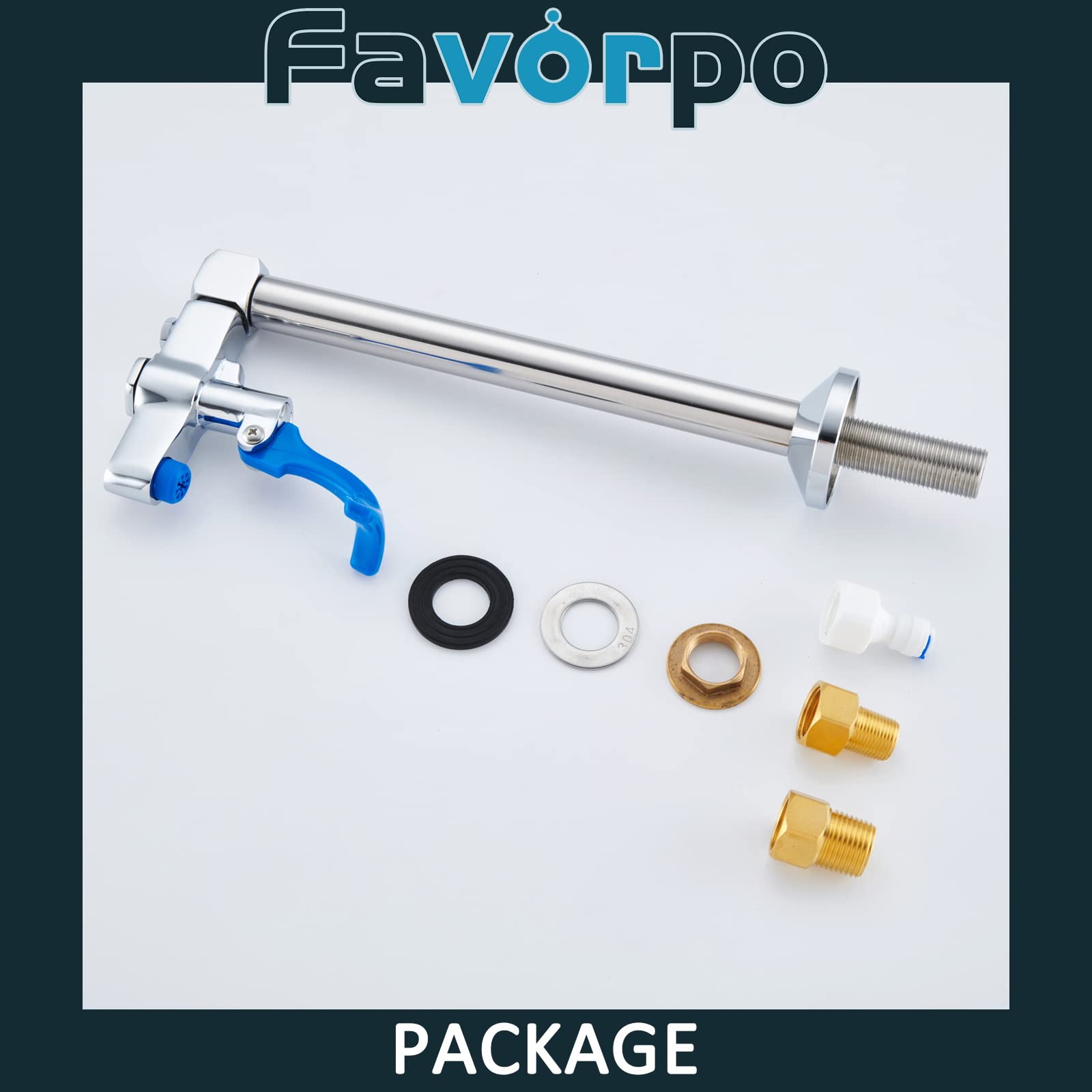 Favorpo Glass Filler 10 Inches Deck Mount Faucet Glass Filling Station Water Station For Restaurants Kitchen Bar G1/2" Male With 3 Connector Adapter Brass Structure