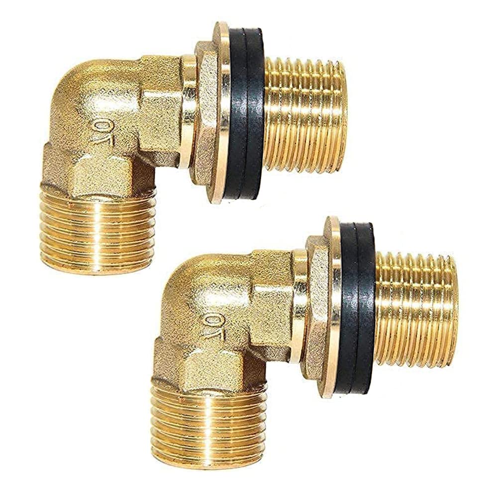 Joywayus Wall Mount Commercial Faucet Installation Kit, Brass 1/2" G Male Elbow Backsplash Mount Connector For Stainless Steel Commercial Kitchen Prep & Utility Sink (2 Pcs)