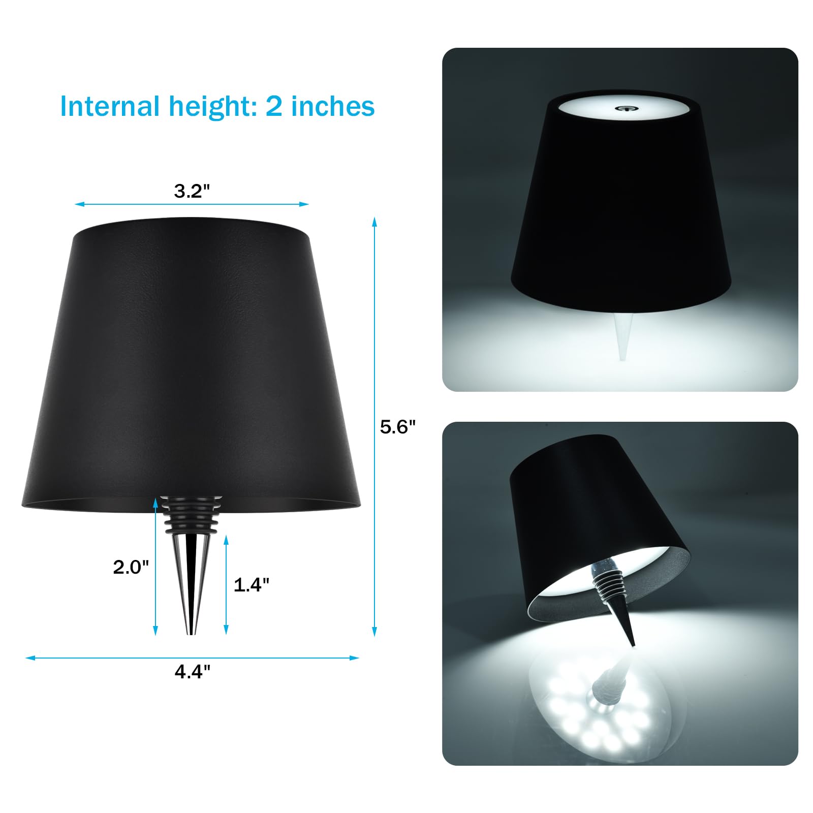 Phntake Wireless Bottle Lamp, 3 Color Temperature Wine Bottle Lamp, Ip54 Rechargeable Led Desk Lamp, Touch Lamp For Nightstand, Battery Operated Lamp For Bedroom, Bar Decor&Living Room