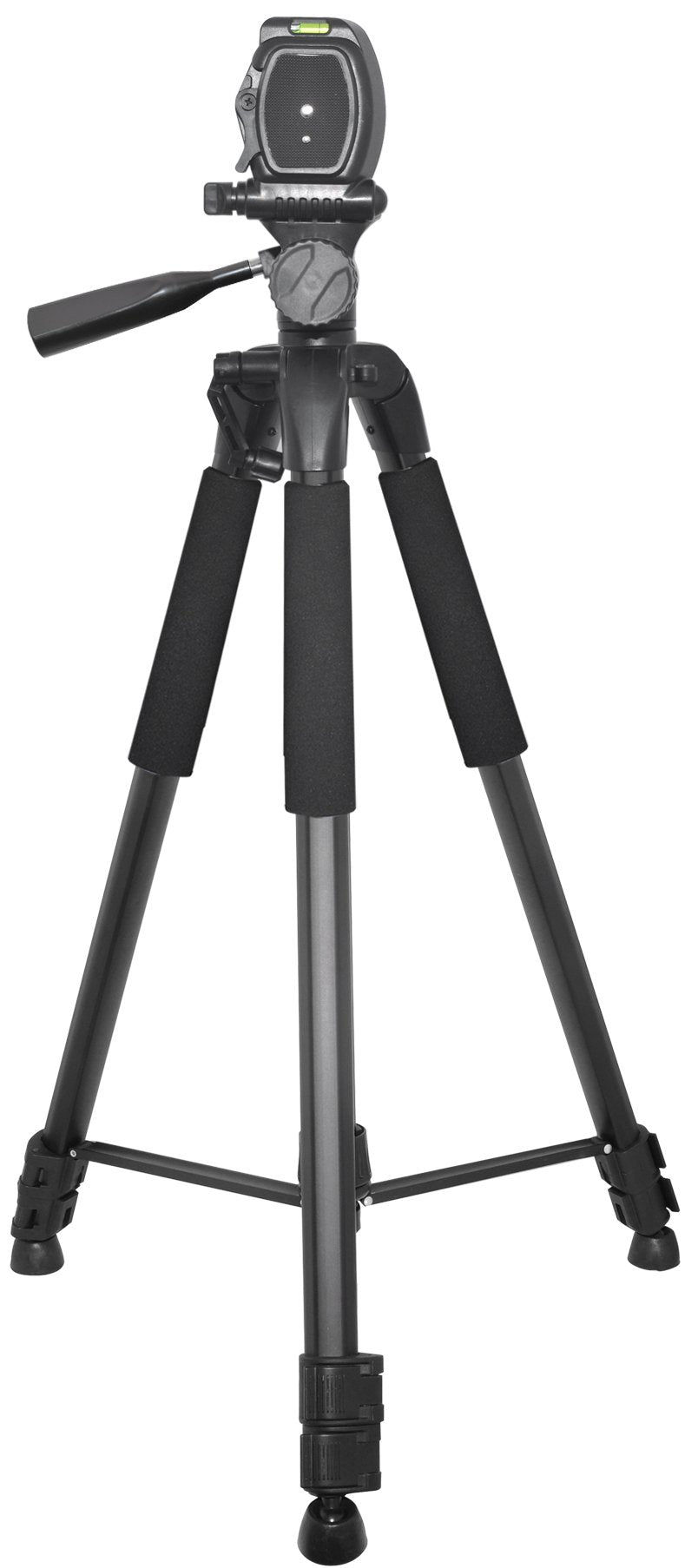 Xit Xt75Trb Elite Series 75-Inch 4 Leg Section Tripod With Foam Grips, Carrying Handle, 2 Bubble Levels, Hook And Quick Release (Black)