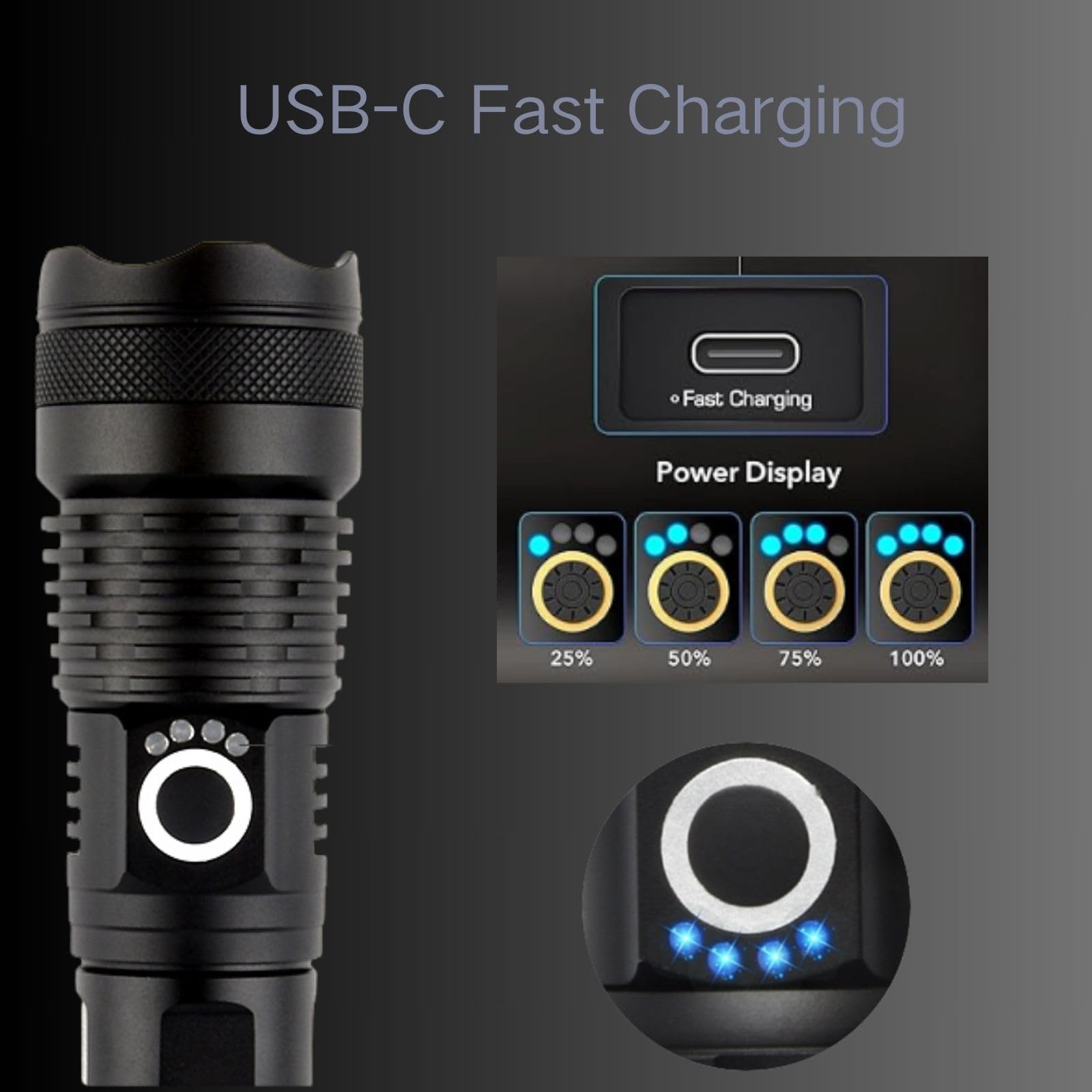 Zunktopone Stocking Stuffers For Men Adults Teens, Rechargeable Led Flashlights High Lumens, Christmas Hunting Fishing For Men,Powerful Flashlight For Camping Hiking And Emergencies