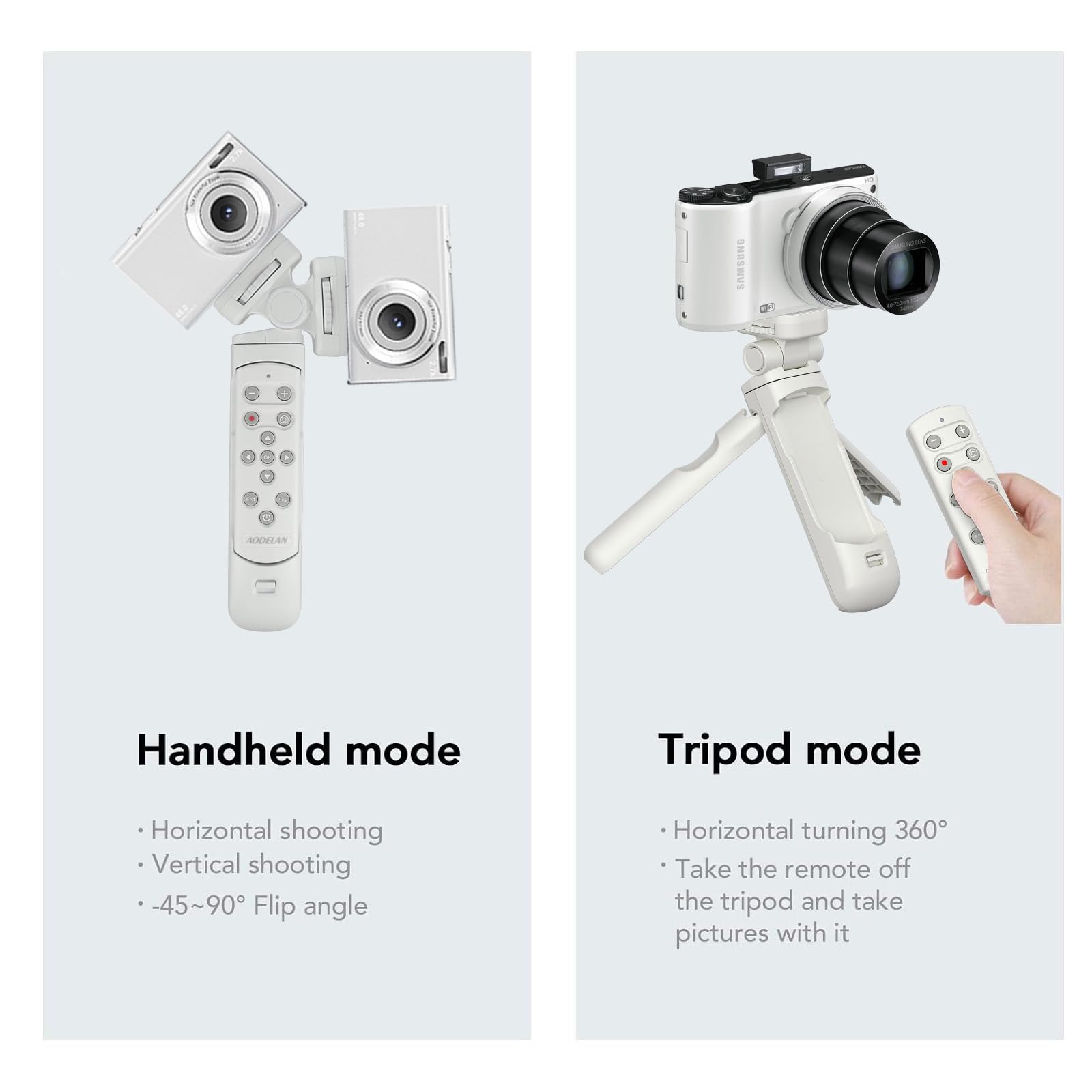 Aodelan Remote Control Wireless Shooting Grip Tripod Grip For Nikon Z50, P1000, B600, A1000, P950 (Withe)