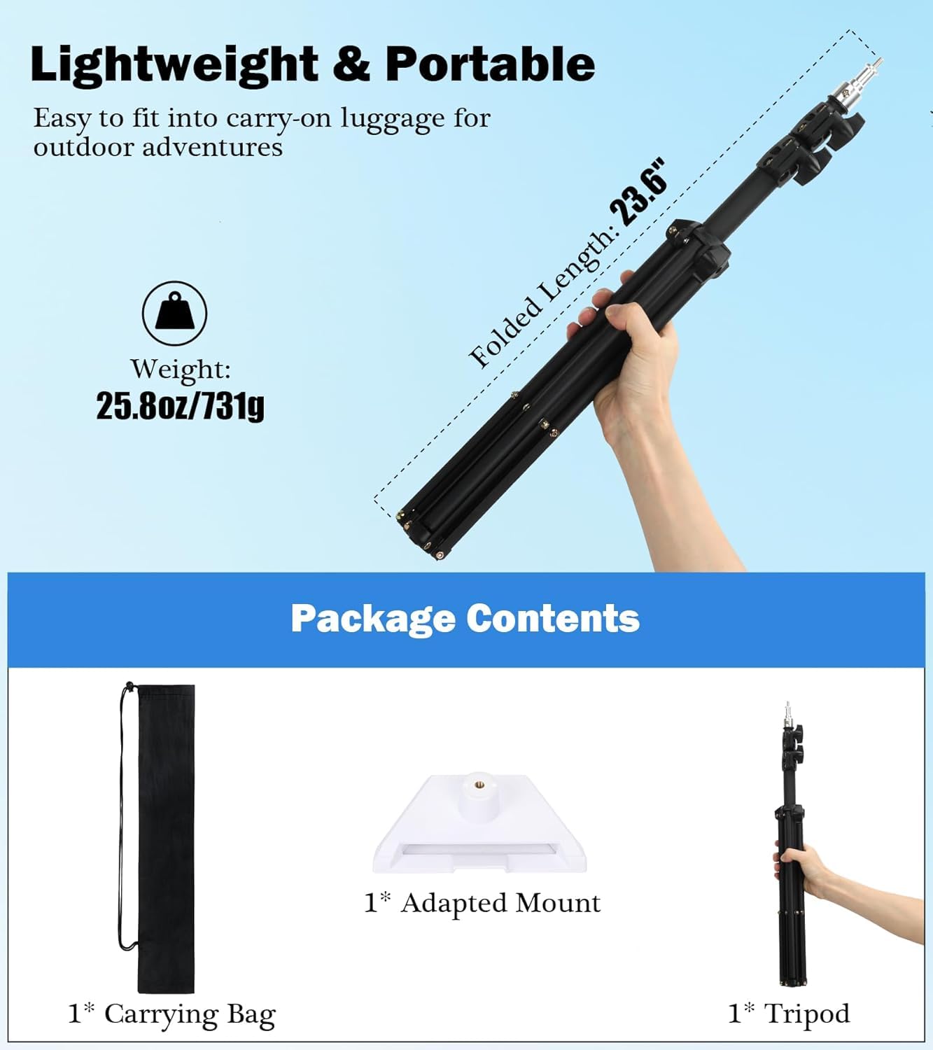 Akikdj Starlink Mini Tripod Mounting Kit With Adapter,Adjustable Tripod Mount,Portable Design For Satellite Internet +Mini 1/4 Inch Threaded Adapter.
