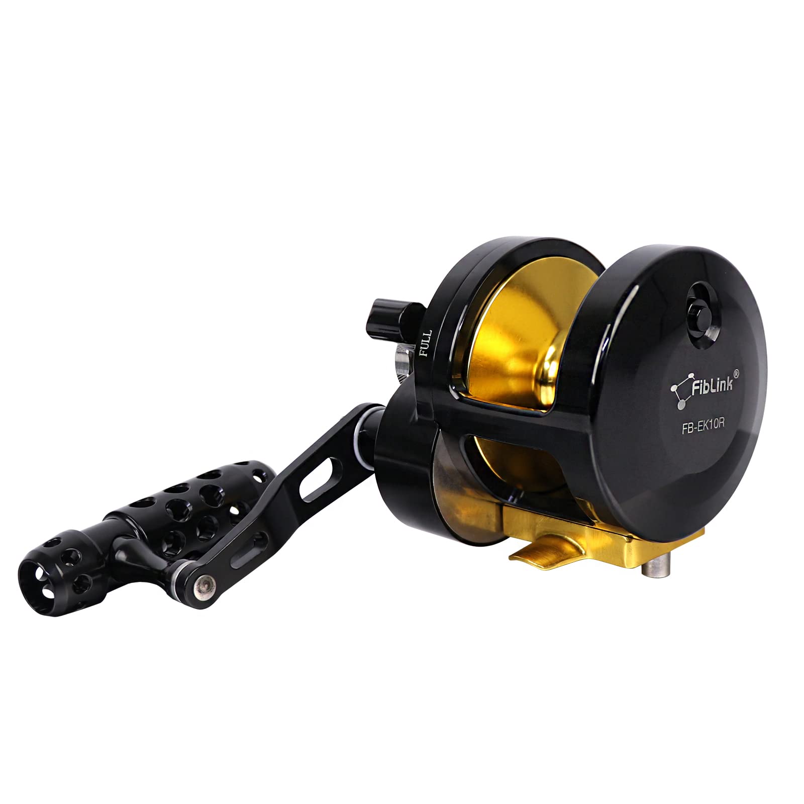 Fiblink Trolling Fishing Reel Boat Fishing Conventional Fishing Reel Aluminum Alloy Body Large Line Capacity Double Brake 55 Lbs Max Drag