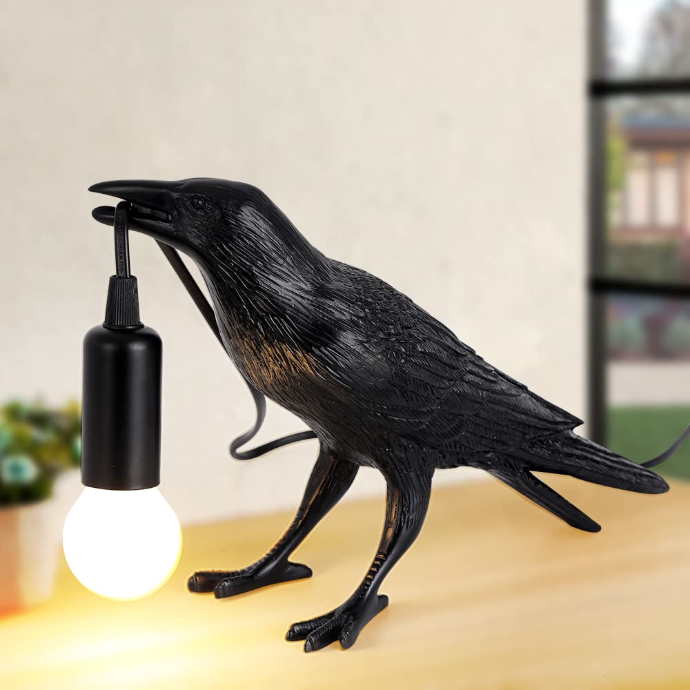 Ovanus Crow Lamp - Raven Lamp Adjustable Brightness With Bulb,Bird Lamp,Crow Light Decor For Bedside Bedroom Living Room Decor