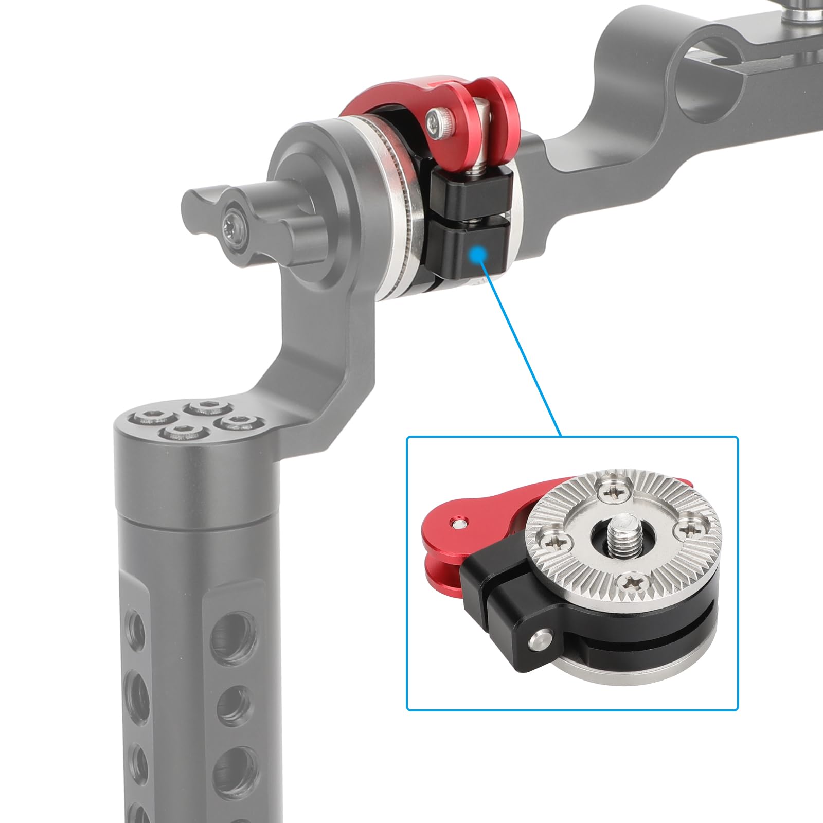 Camvate Quick Adjust Rosette Adapter With M6 Female And Male Mounts (Red Lever) - 3472