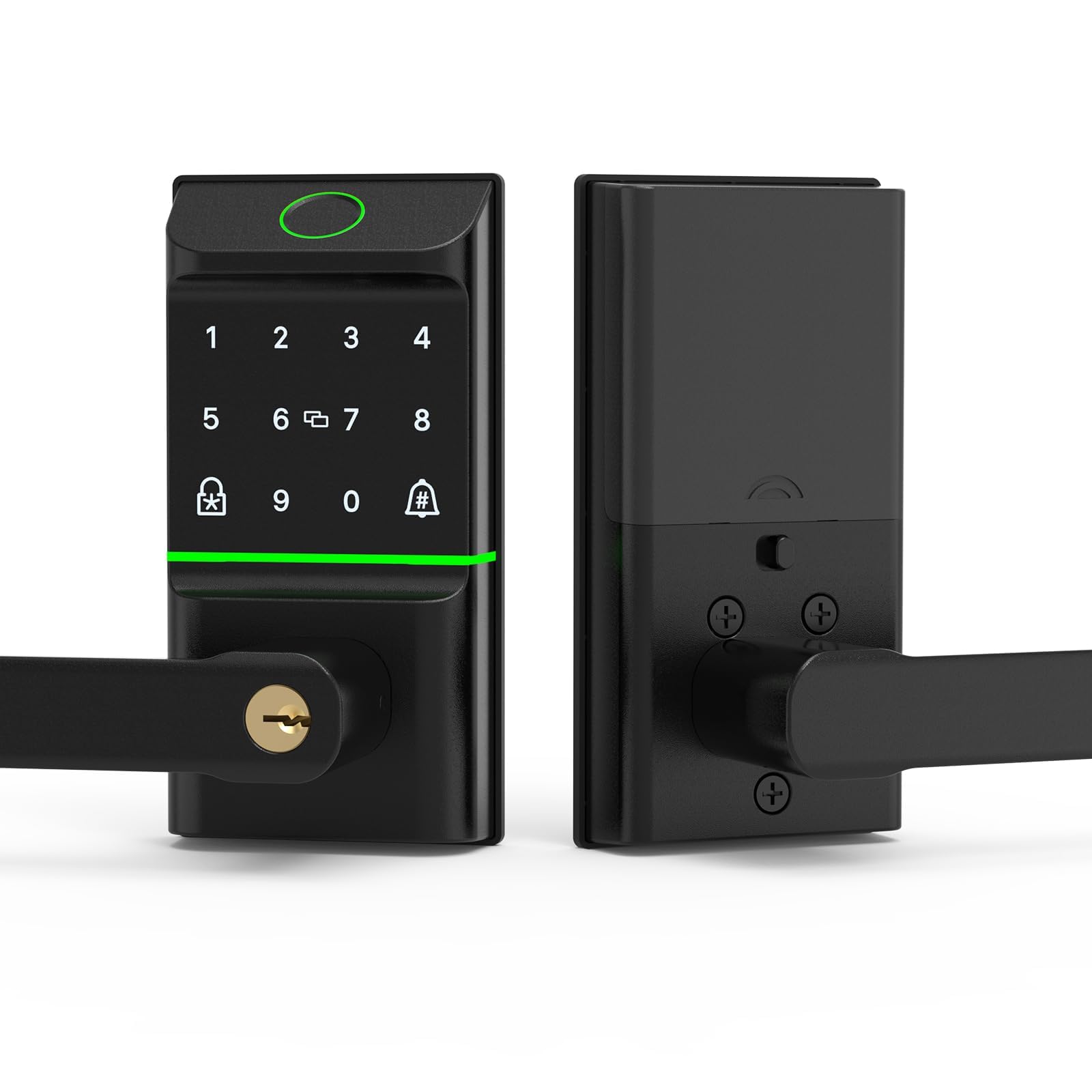 Ossomo Smart Lock For Front Door, Keyless Entry Door Locks With Keypad, Fingerprint Code Door Lock Deadbolt, Auto-Locking, App Control, Ip53 Waterproof