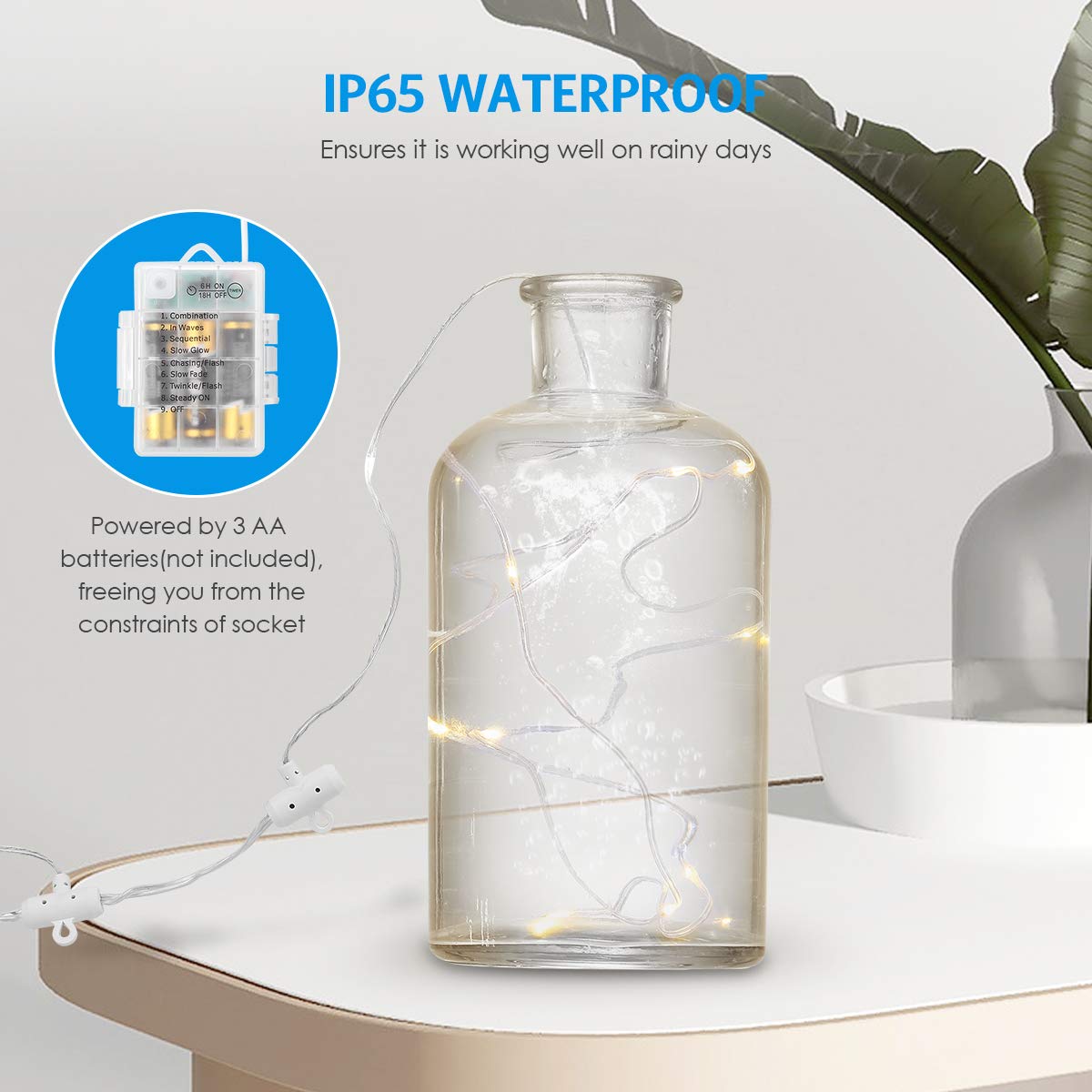 Kwaiffeo Christmas Lights Outdoor, 24 Tubes(Equivalent To 3 Sets Of 8-Tubes) Meteor Shower Lights Snow Falling Icicle Lights For Xmas Tree Halloween Decoration Wedding Party Window, Ul Plug, White