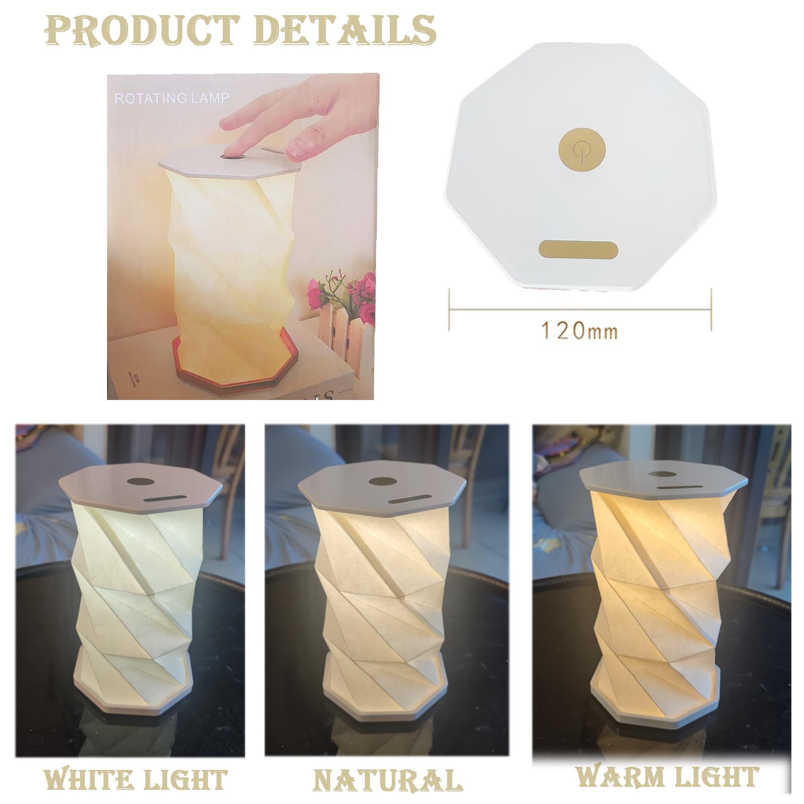 Neioaas Folding Book Lamp,Magnetic Portable Night Light,Dimmable Book Light For Reading,Usb Rechargeable Table Lamp Led Paper Lamp,Christmas For Bedroom,Travel,Living Room
