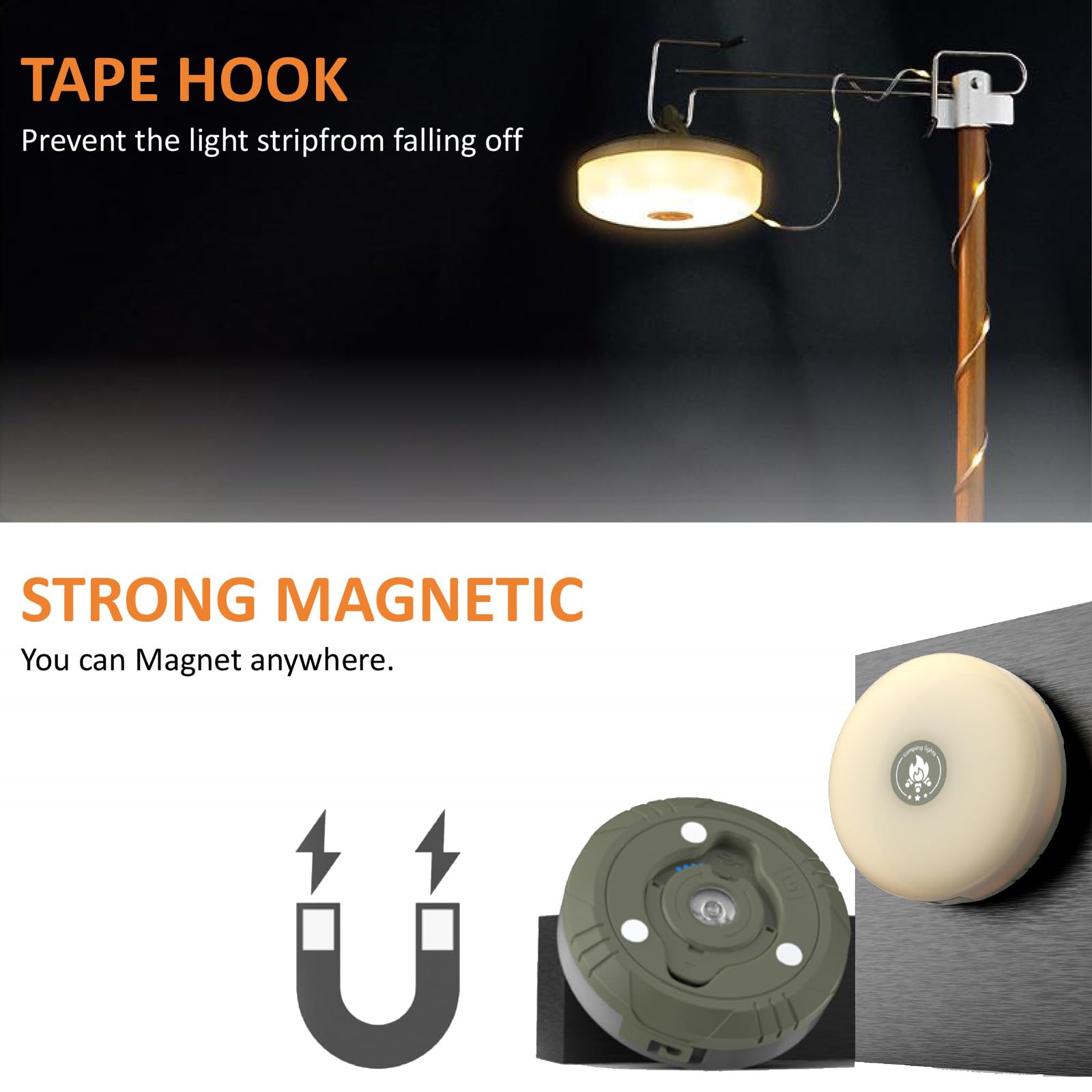 Venqibyz Camping String Lights, 4 In 1 Outdoor Camping Lantern With 8 Lighting Modes, Quick Storage, Camping Essentials Gear 32.8Ft Lamp Lights Waterproof, Rechargeable Tent Lights For Garden Hiking Christmas