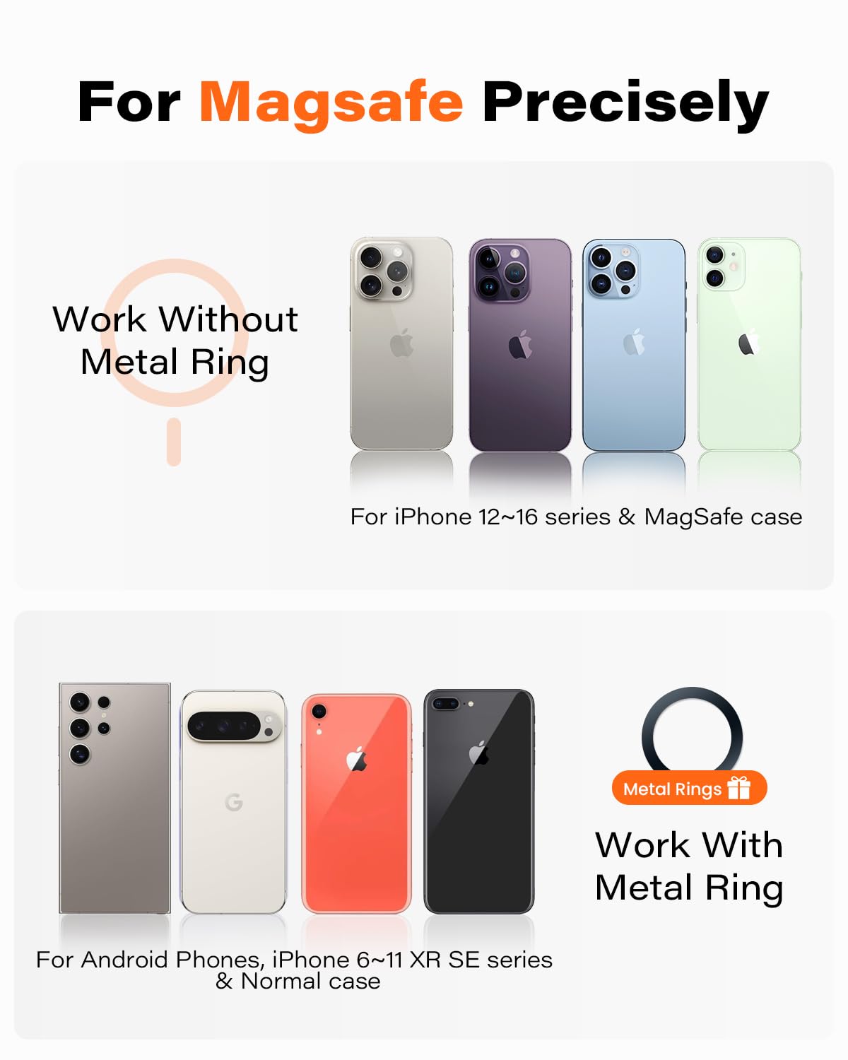 Apps2Car For Magsafe Car Mount Magnetic Phone Holder 13-Inch Long Arm Suction Cup Windshield Mount Fits Iphone 16 Pro Max Plus 15 14 13 12 Mini