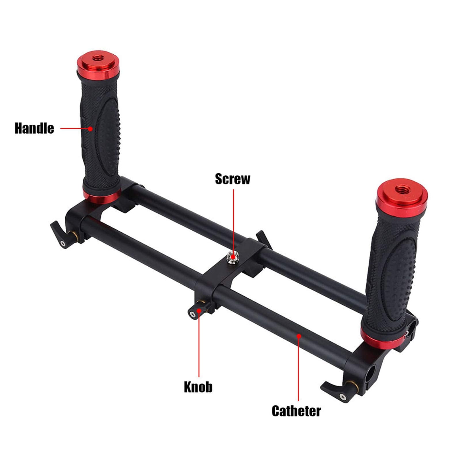Agatige Camera Dual Grip Extender Handle Gimbal Stabilizer Rig Accessory With 1/4' Inch Screws And 3/8" Screws, With Most Stabilizers And Cameras