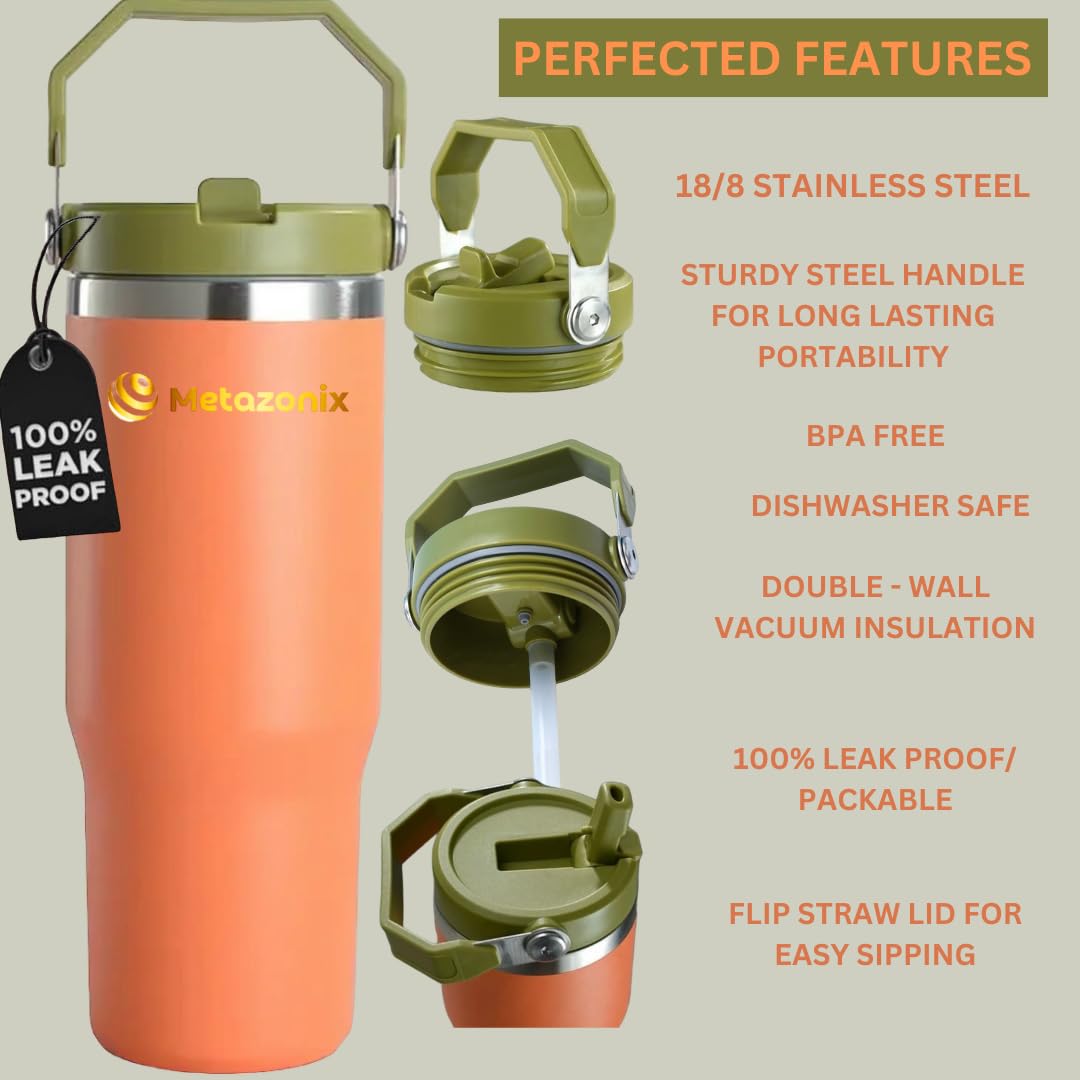 30 Oz Tumbler With Handle - Stainless Steel Water Bottles - Tumbler With Handle