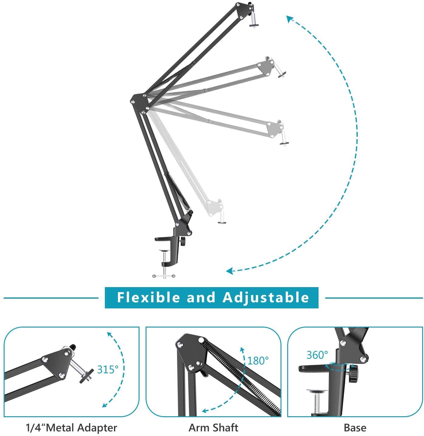Anivia Webcam Stand, Webcam Clamp Mount Suspension Scissor Tripod Stand Holder Camera Arm For Webcam