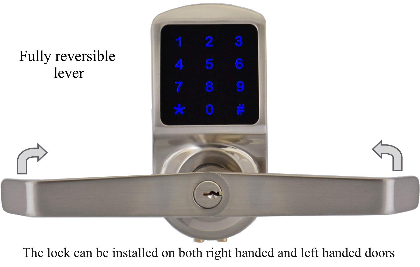Scyan Smart Door Lock, Keyless Entry Door Lock, X3 Handle Lock With Touchscreen Keypad Access, Auto Lock Satin Nickel
