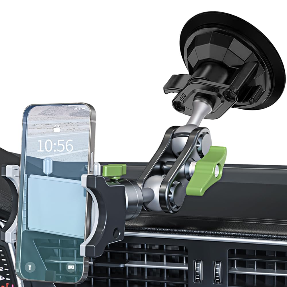 Tmengdao Suction Cup Phone Mount, Ultra-Stable Phone Holder For Vlog Shooting, 360 Rotation For Windshield, Roof Glass, Car Window, Fit For All Smartphones