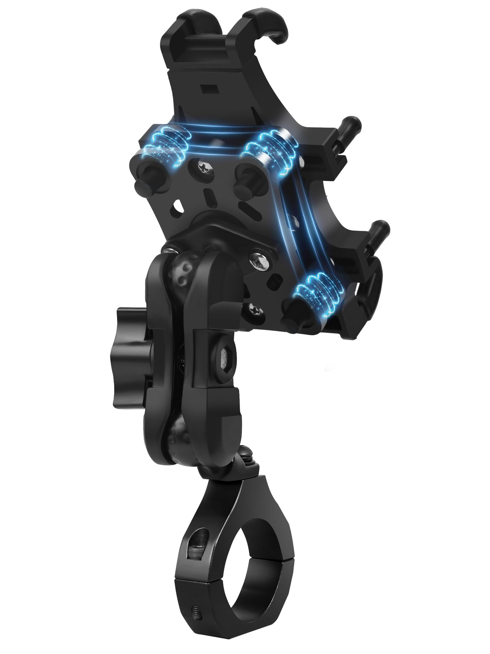 Zidiyoruo Anti-Vibration Utv Phone Mount Heavy Duty, Full Protection Sxs Phone Holder With Aluminum Bracket Fit For 1.75-2" Roll Cage, Adjustable Utv Cell Phone Holder Holds 4.7-7.1" Phones