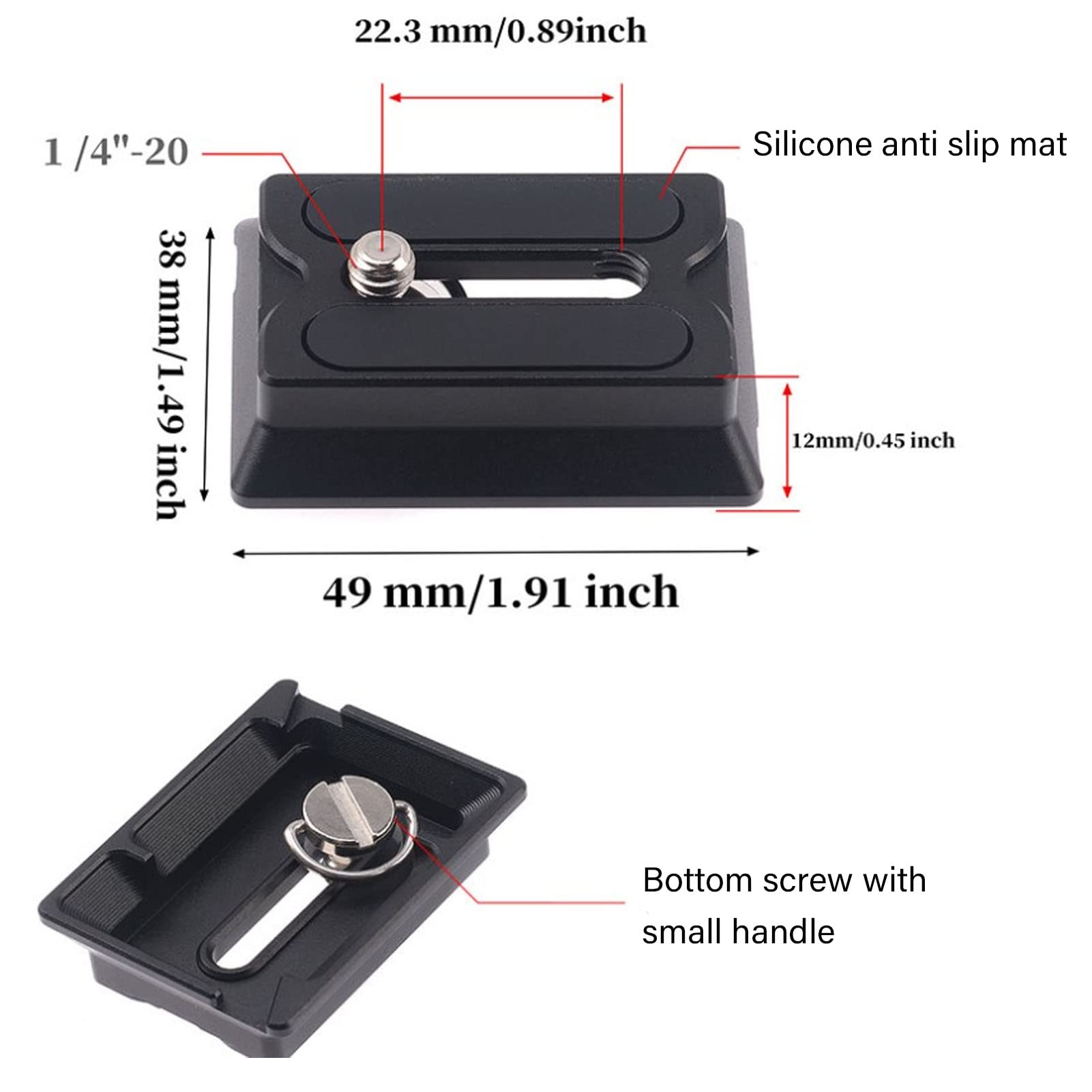 Yoidesu Quick Release Baseplate Qr Plate For Dji Rs2 Rsc2 Rs3 Pro Gimbal Stabilizer Standard Camera Tripod Ballhead Base Camera Stabilizer Accessories(Standard Version)