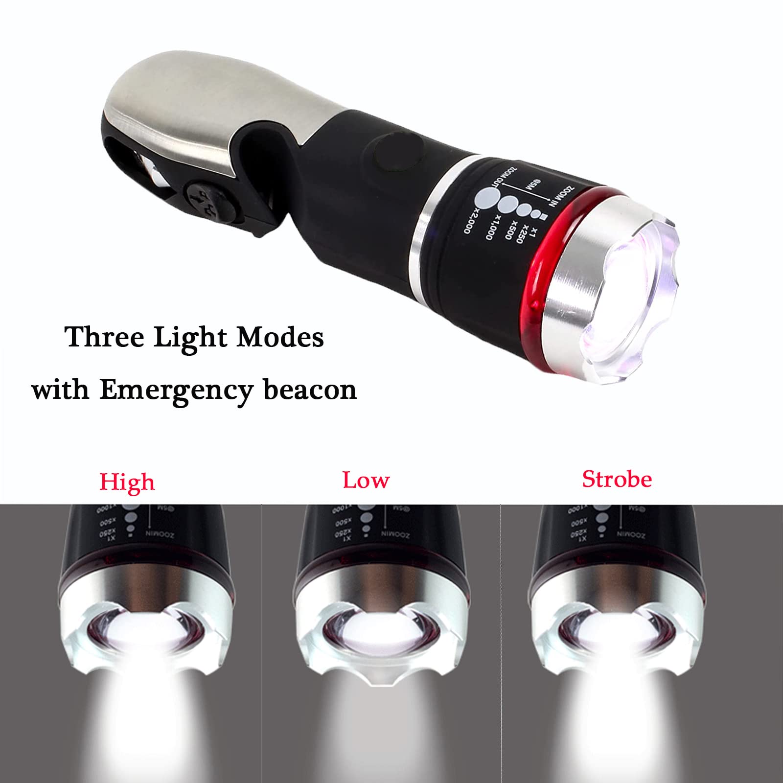 Gaigaimall Multi Tool Led Flashlight All In One Tool Light Utility Torch For Cars Emergency Camping With Glass Breaker And Seat Belt Cutter(Black)