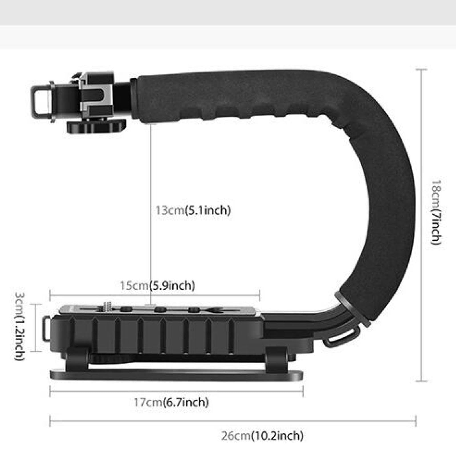 Baotyjie Camera Video Stabilizer,C Shaped Dv Bracket Stabilizer Black,Compatible U/C Shape Portable,Handheld Dv Bracket Stabilizer