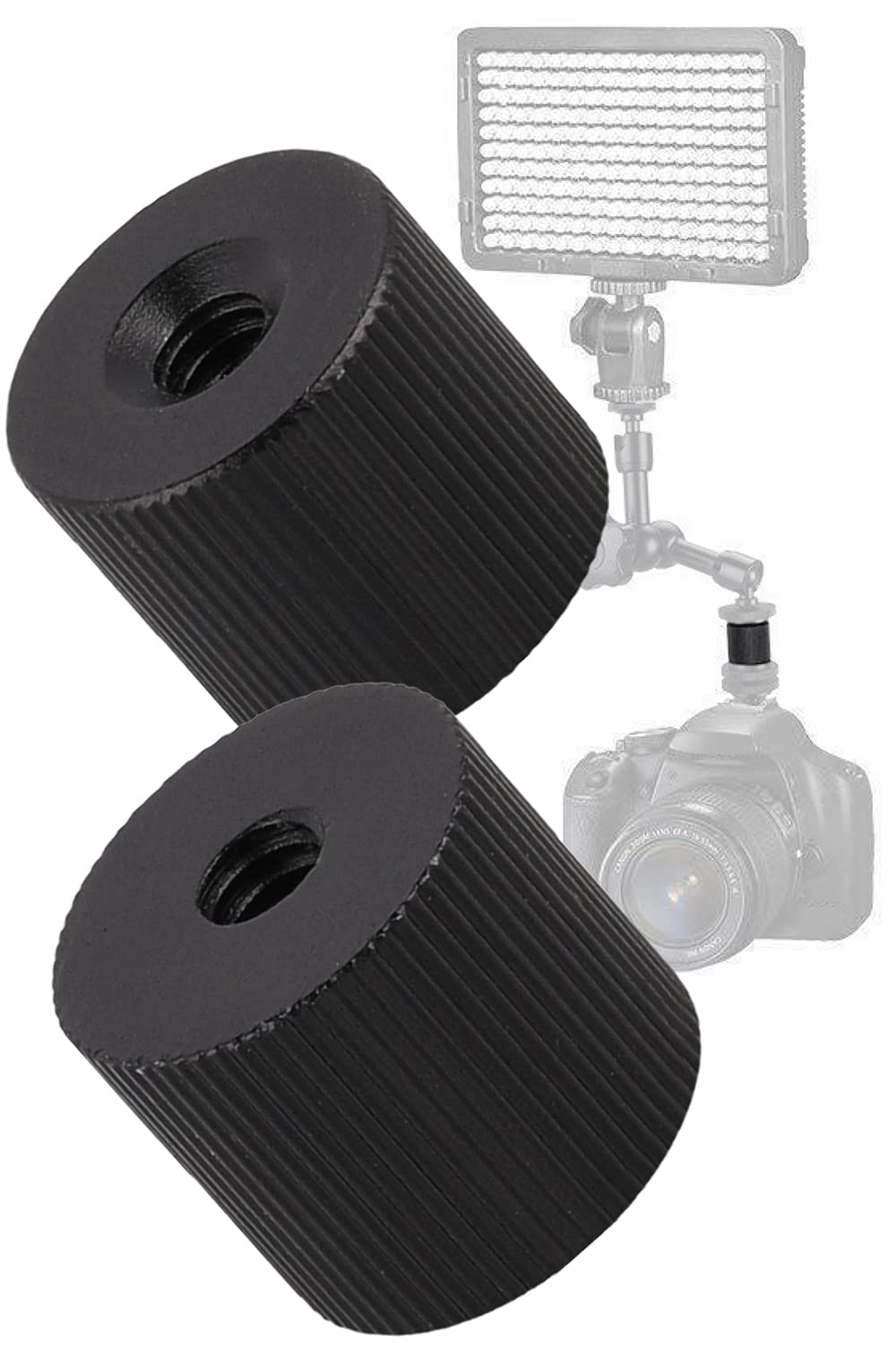 Etlife Tripod Screw Socket Adapter 1/4 Female To 1/4 Female, Thread Adapter 1/4"-20 Conversion Mount Nut For Camera Stands Magic Arms Gopro (2Pcs)