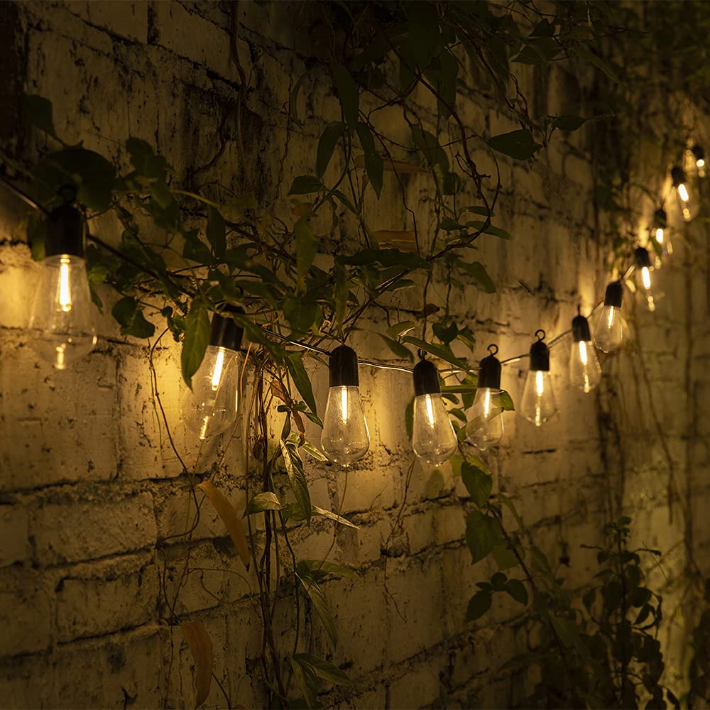 All Fortune Outdoor String Lights Powered, 25Ft 20 Led Hanging Lights With St58 Shatterproof Waterproof Bulb, Vintage Christmas For Backyard, Porch Decor, Wedding Party