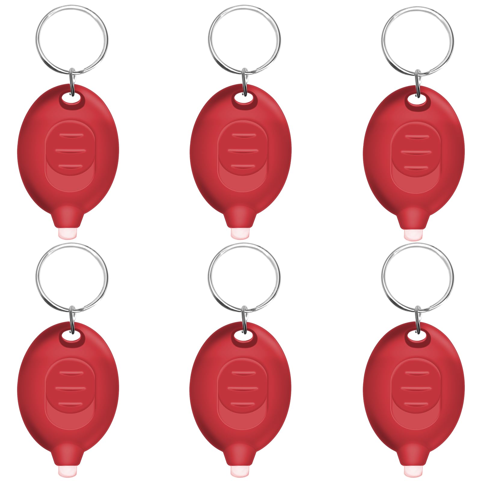 Daemson Mini Led Red Light Keychain Flashlight, Small Keychain Flashlights 12 Lumen Portable Pocket Flashlight, Ultra Bright Micro Led Flashlight Red Light Flashlight With Red Shell (6Pcs)