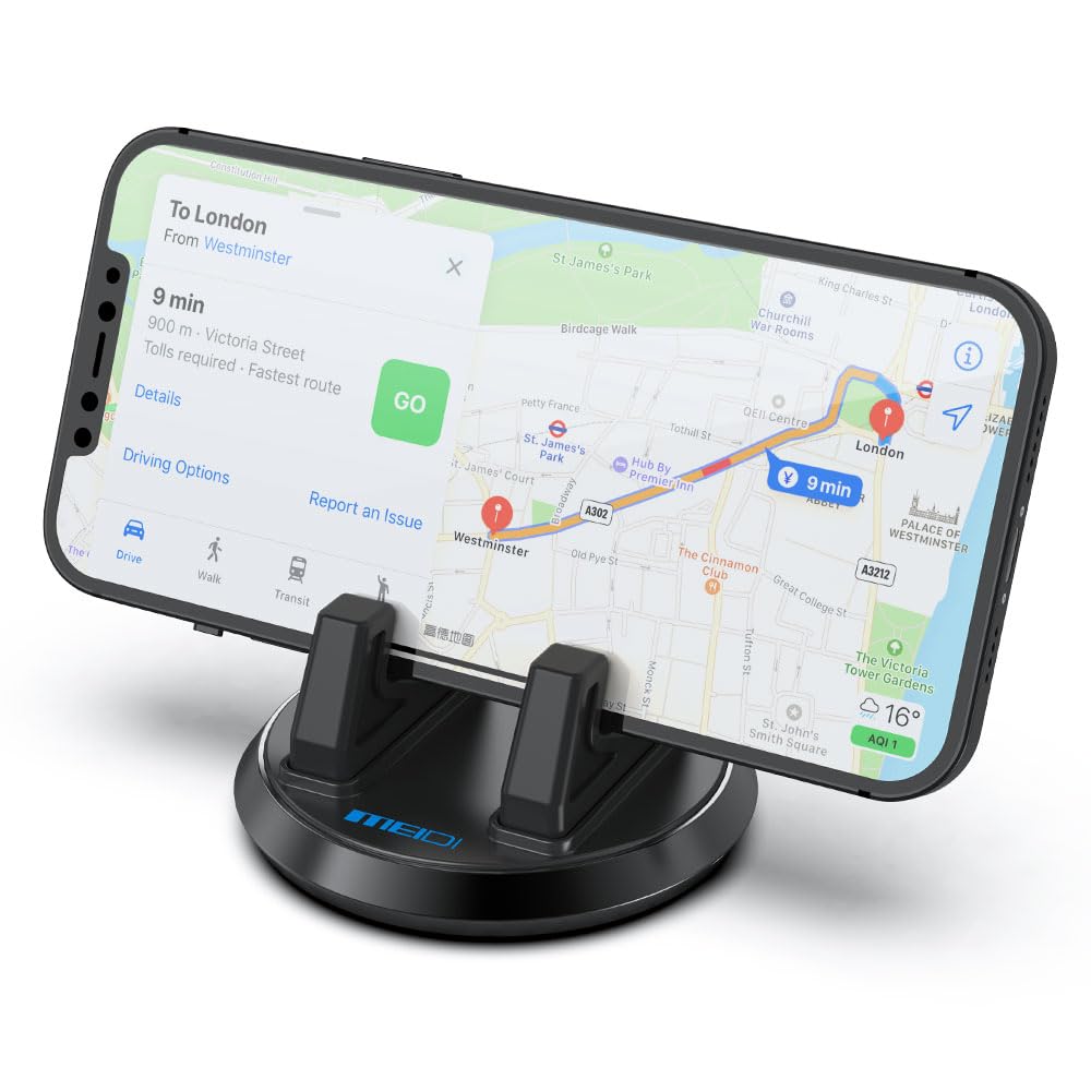 Meidi Phone Holder, Dashboard Mount For Iphone 14/13/12/11, Samsung Galaxy Note 10/20, S7 Edge - Adjustable Angle And Anti-Slip