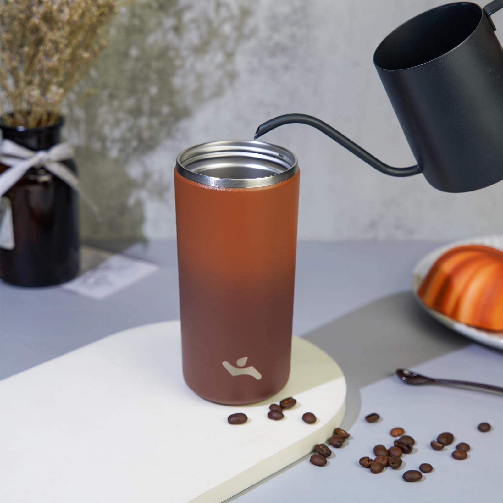 Tumbler With Lid, 16 Oz Travel Coffee Mug Double Wall Vacuum Stainless Steel Thermal Metal Cup