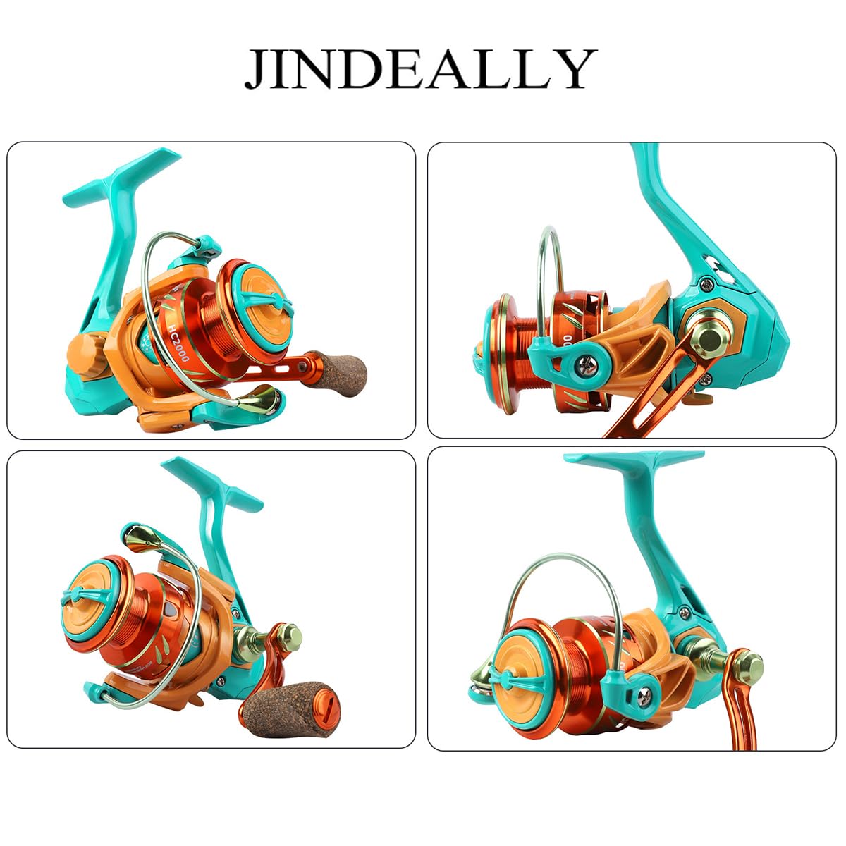 Jindeally Macaron Metal Fishing Reel, Metal Spinning Reel, Smooth Operation, Interchangeable Left And Right Hands,Multi Colored
