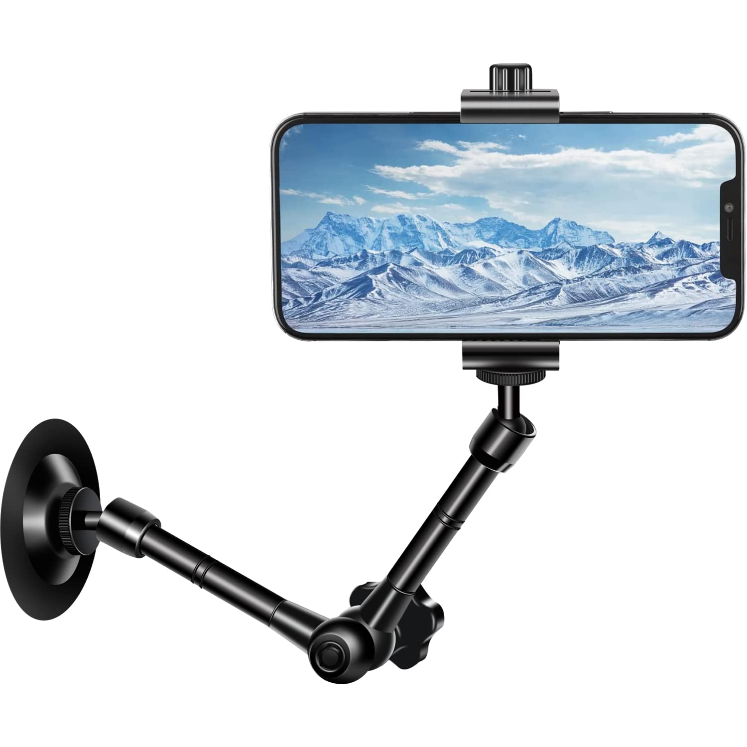 Uyodm Phone Wall Mount Holder Bracket Magic Arm And Clamp, Compatible With 3.5-6.7'' Iphone/Samsung Galaxy/Nexus/Htc/Lg Most Mobile Cell Phone Smart Phones And Gps Up To 4" Wide( Version)