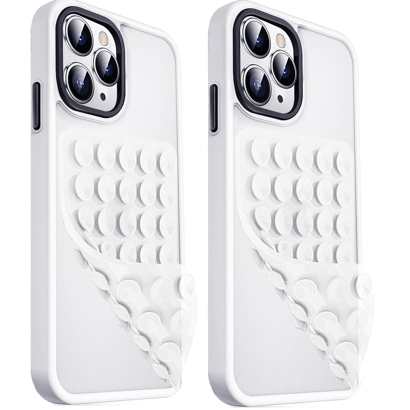 Jingjinyy 2 Pack Double Sided Silicone Suction Cup Phone Case Mount, Hands- Strong Grip Silicon Phone Holder For Selfies And Videos, Non Slip Phone Accessories (Translucent)